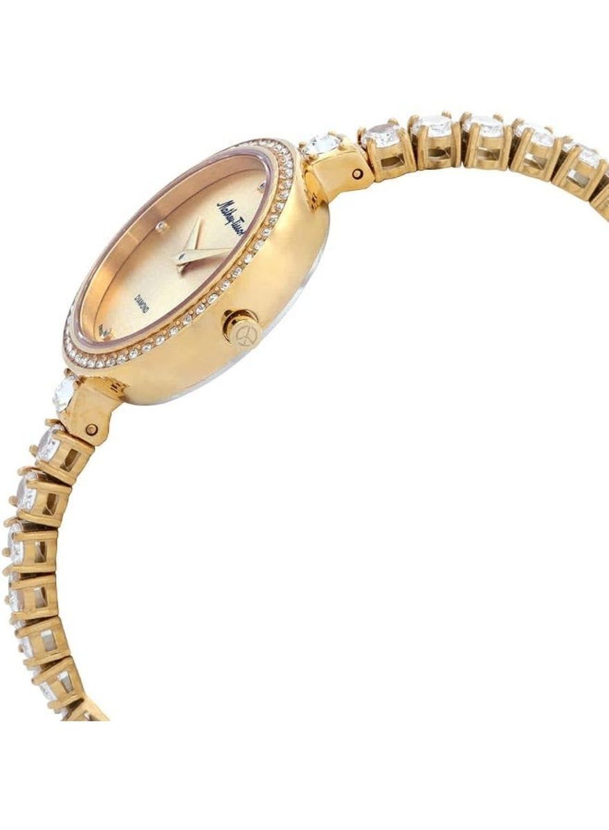 Mathey-Tissot Ladies Gold Dial Watch with Crystals D986SPDI