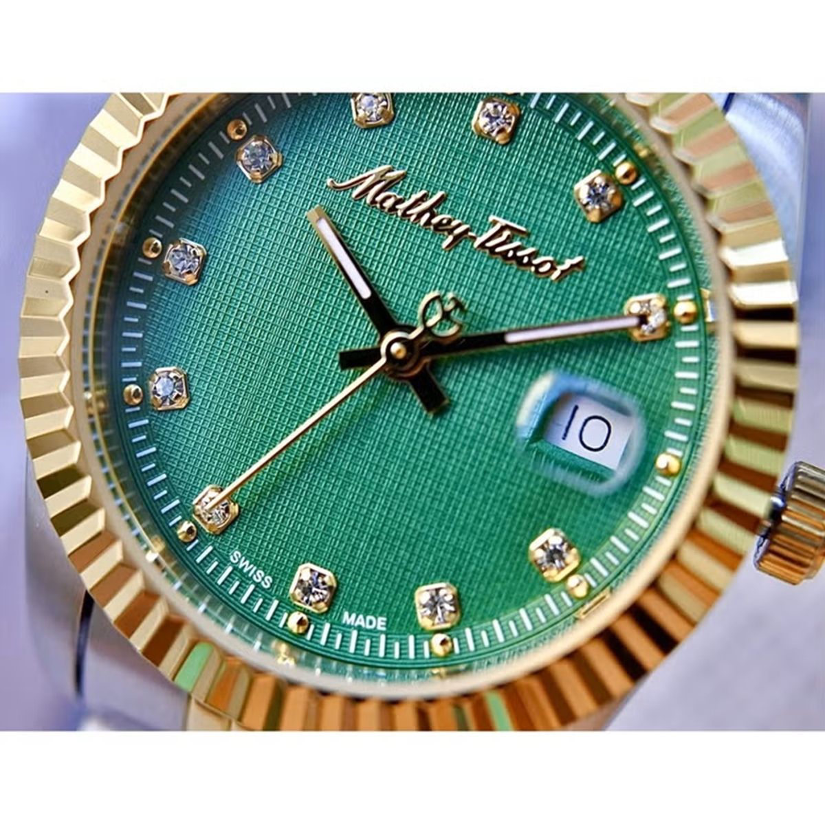 Mathey-Tissot Rolly III Crystal Green Dial Ladies Watch D810BV Mathey-Tissot Rolly III Crystal Green Dial Ladies Watch D810BV
