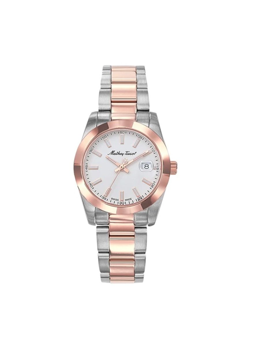 Mathey-Tissot Rose Gold Stainless Steel White Dial Swiss Made Women's Watch - D450RA Mathey-Tissot - Women's Dress Watches