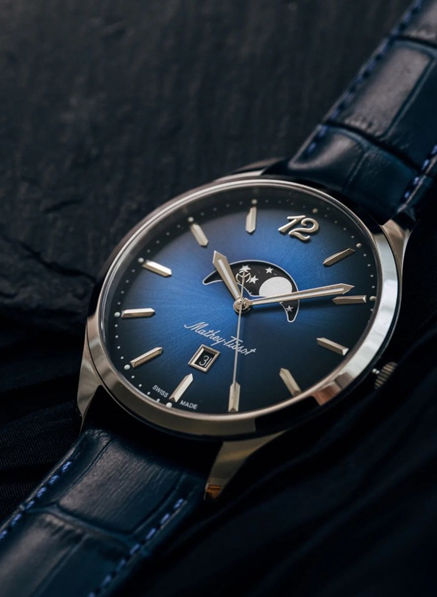 Mathey-Tissot Urban Moon Quartz Watch with Blue Dial H411LABU Mathey-Tissot Urban Moon Quartz Watch with Blue Dial H411LABU