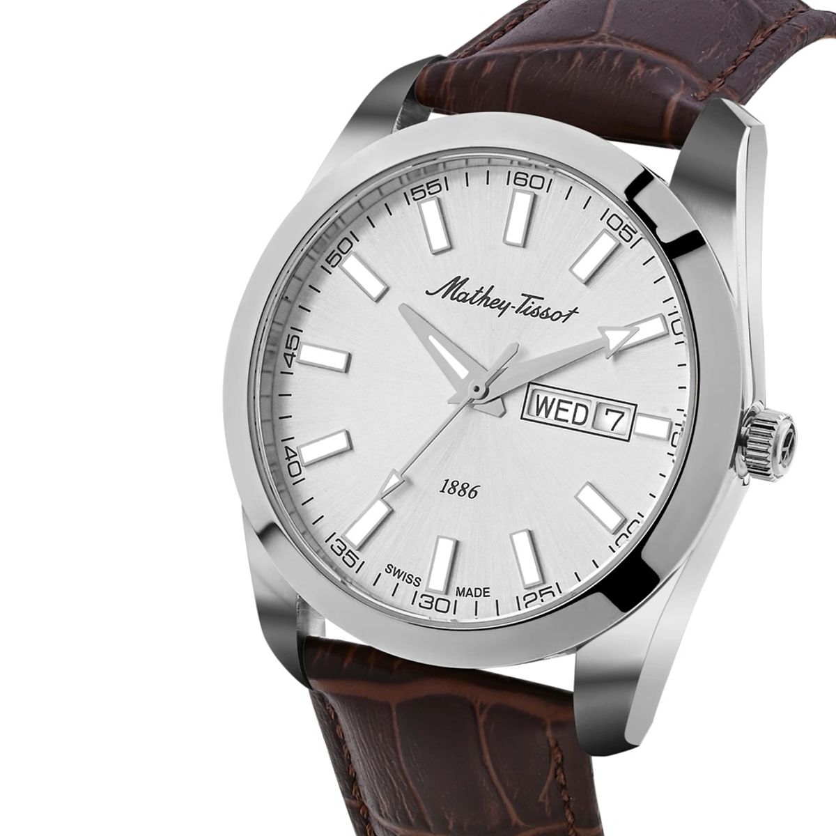 Mathy I Quartz Men’s Watch 41mm Silver Brown Leather H453ALS Mathy I Quartz Men’s Watch 41mm Silver Brown Leather H453ALS