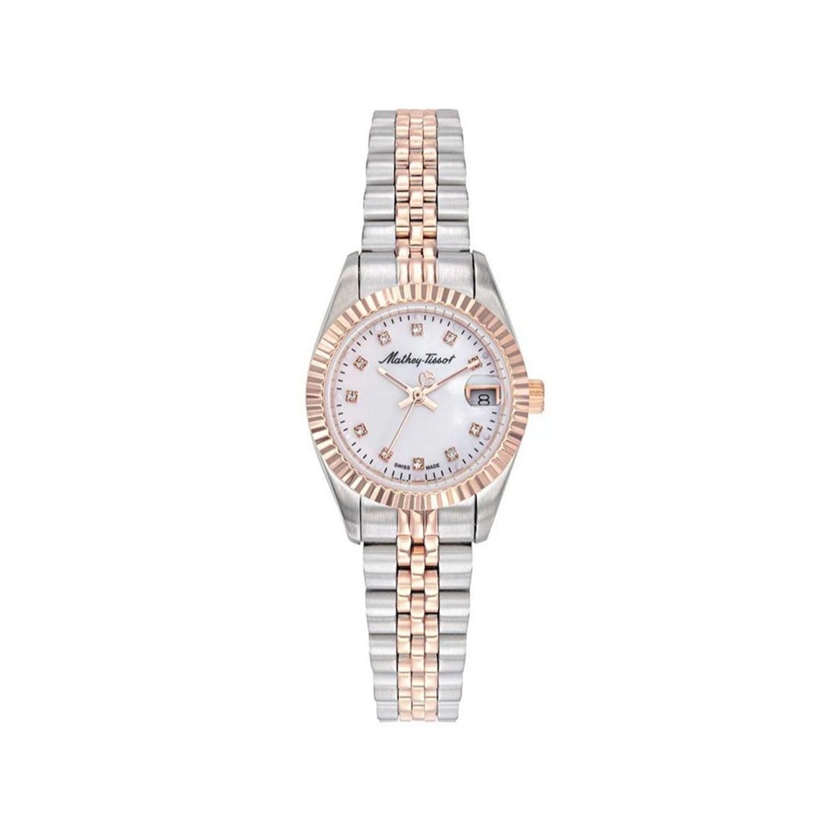 Mathy II Ladies Watch with White Dial & Zirconia D710RA Mathey-Tissot - Women's Dress Watches