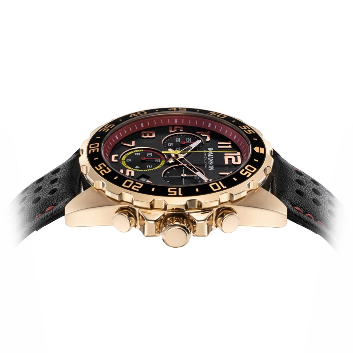 Romanson Black Dial Chronograph Leather Strap Watch AL0002HMBRAC6W Romanson - Men's Dress Watches 3