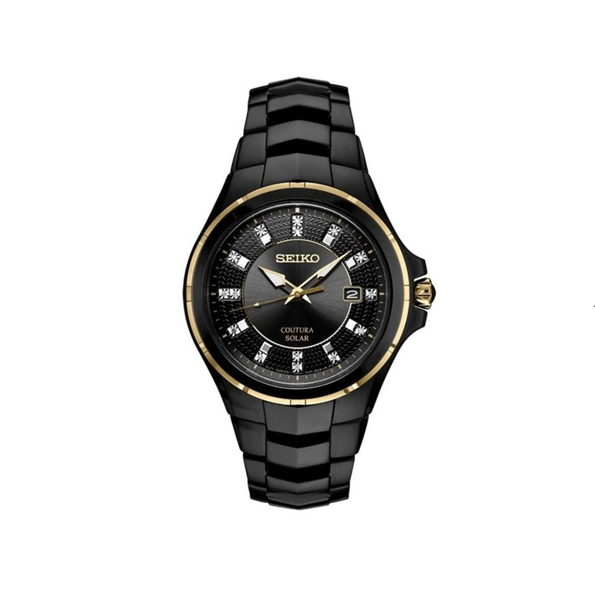 Seiko Coutura Men’s Solar Watch with Diamond Markers SNE506 Seiko - Men's Dress Watches