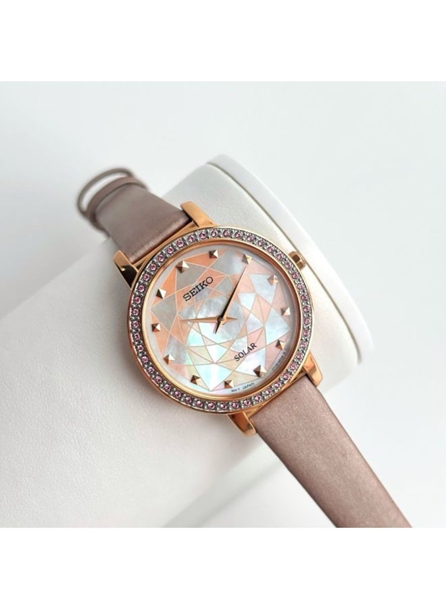 Seiko Ladies Watch with Crystal Mother of Pearl Dial SUP456P1 Seiko - Women's Dress Watches 1