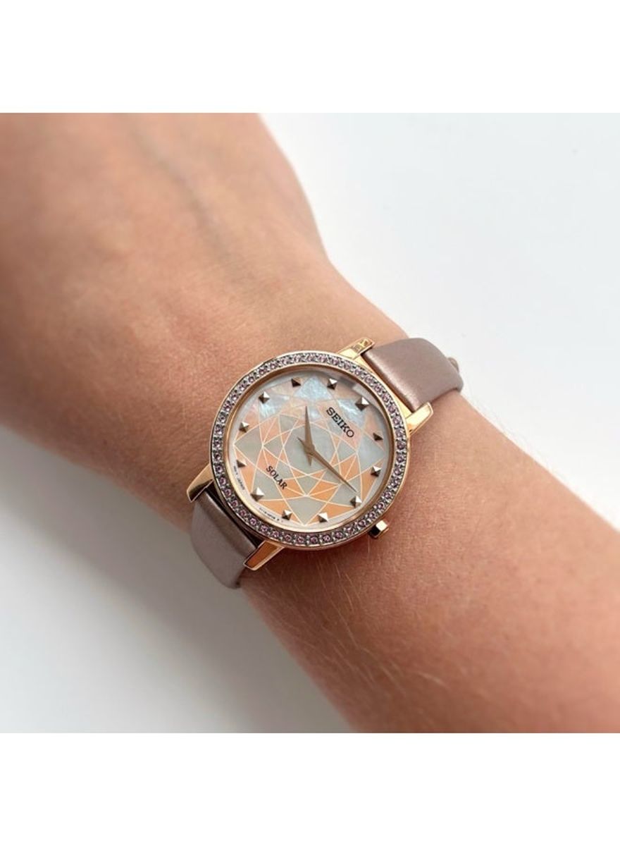 Seiko Ladies Watch with Crystal Mother of Pearl Dial SUP456P1 Seiko - Women's Dress Watches 2