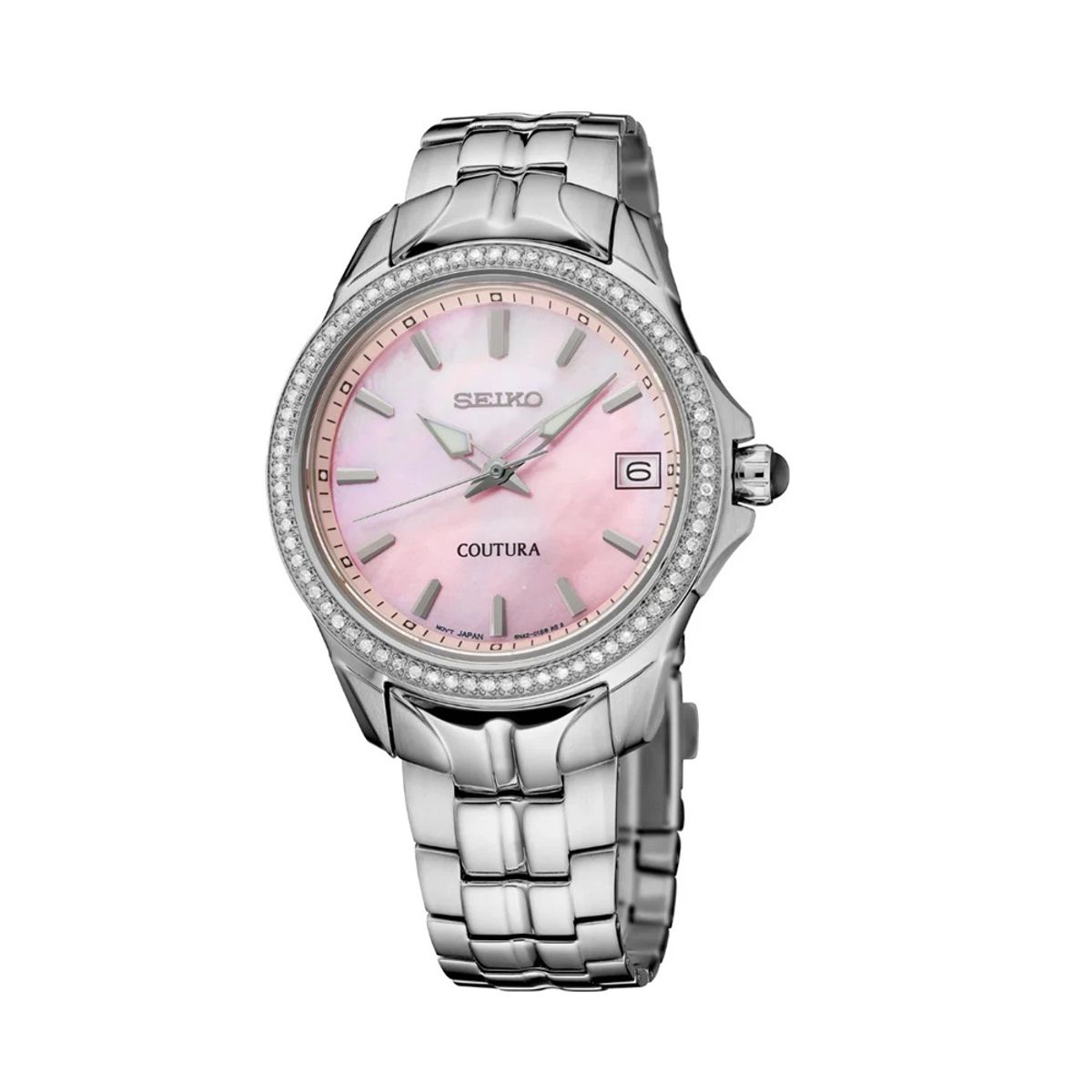 Seiko Coutura SUR589 Diamond Bezel Pink Dial Watch Seiko - Women's Dress Watches