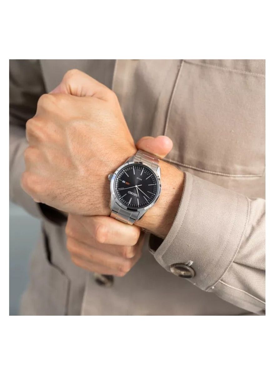 Seiko Solar Men's Watch SNE527P1 Black Stainless Steel Seiko - Men's Dress Watches 1