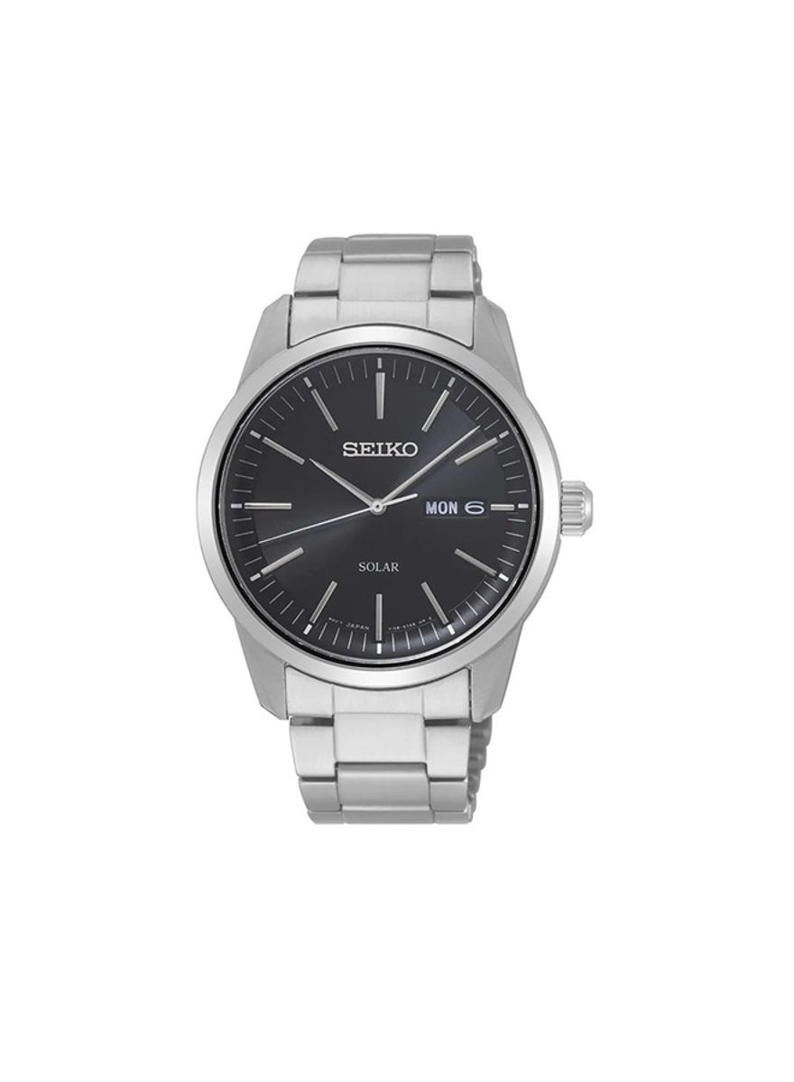 Seiko Solar Men's Watch SNE527P1 Black Stainless Steel Seiko - Men's Dress Watches