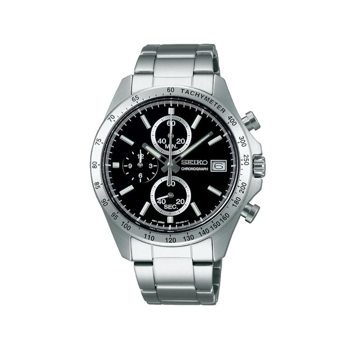Seiko Spirit Chronograph Quartz Stainless Steel Black Dial SBTR005 Seiko - Men's Dress Watches
