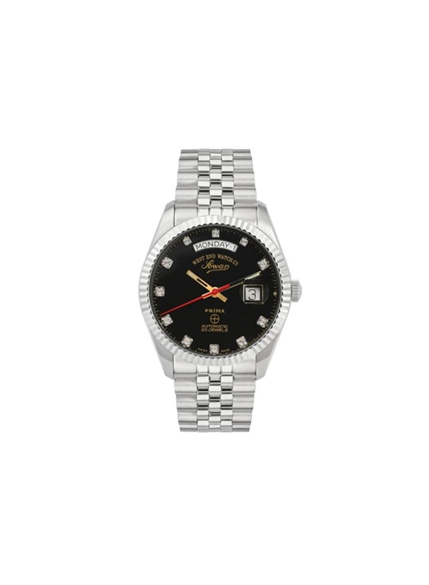 West End Men's Silver Tone Automatic Black Dial Watch 6868.10.2900 West End Watch Co - Men's Dress Watches