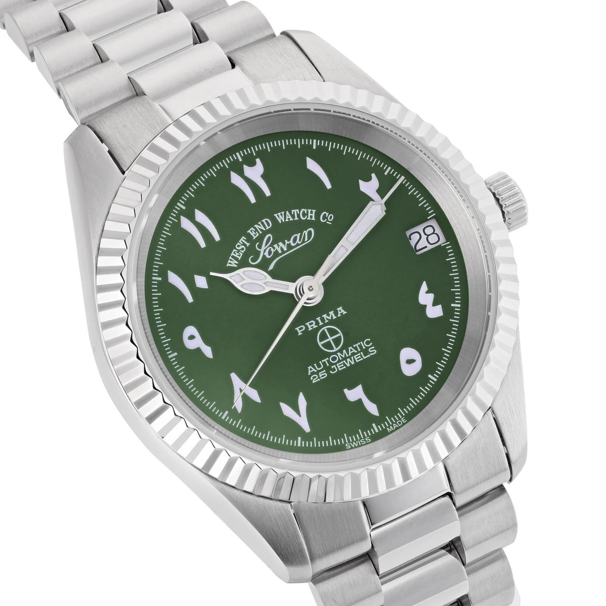 West End The Classics 6858.10.MOP-GREEN-H 32.5 Silver West End Watch Co - Men's Dress Watches 1
