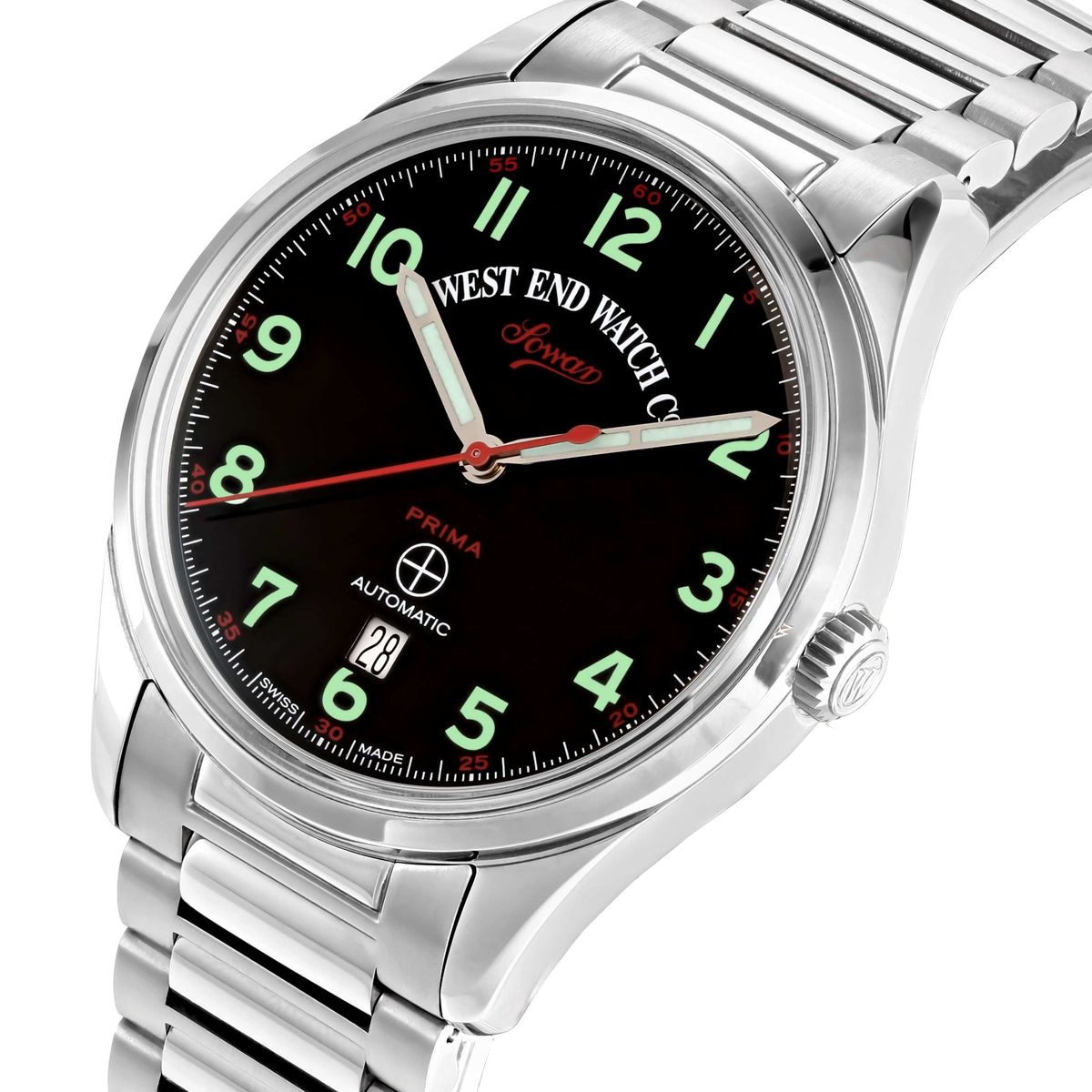 West End Sowar Prima Automatic Black Dial Stainless Steel 8149.10.0207 West End Watch Co - Men's Dress Watches 1