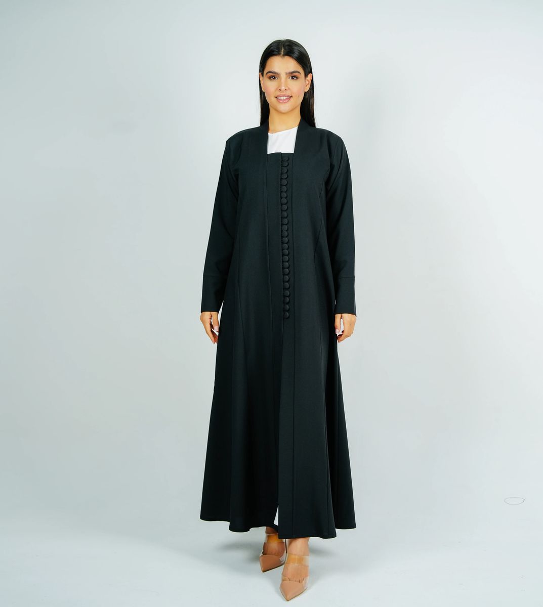 Stylish Abaya With Button Style Rosette Abaya - Women's Abayas 3