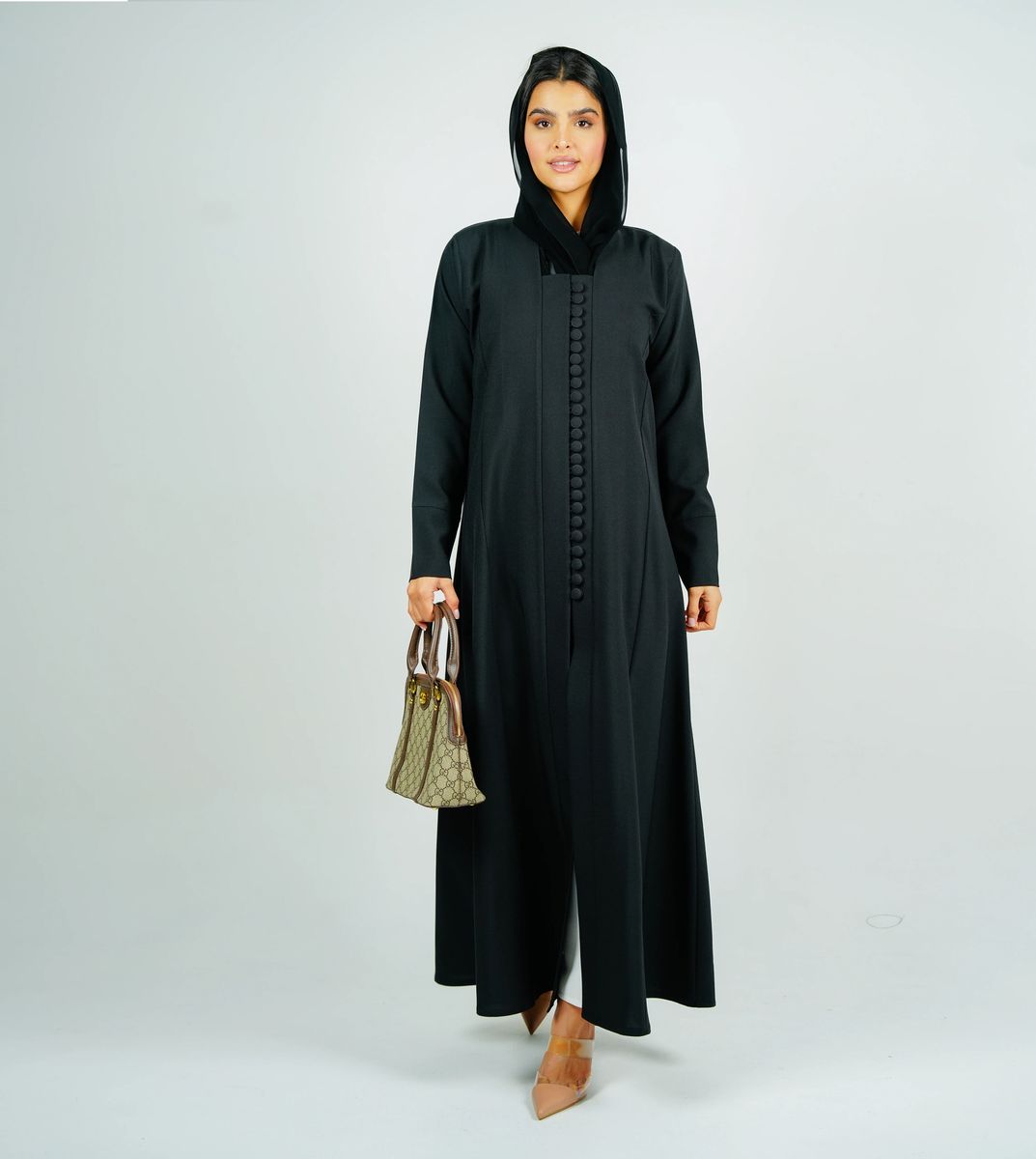 Stylish Abaya With Button Style Rosette Abaya - Women's Abayas 4