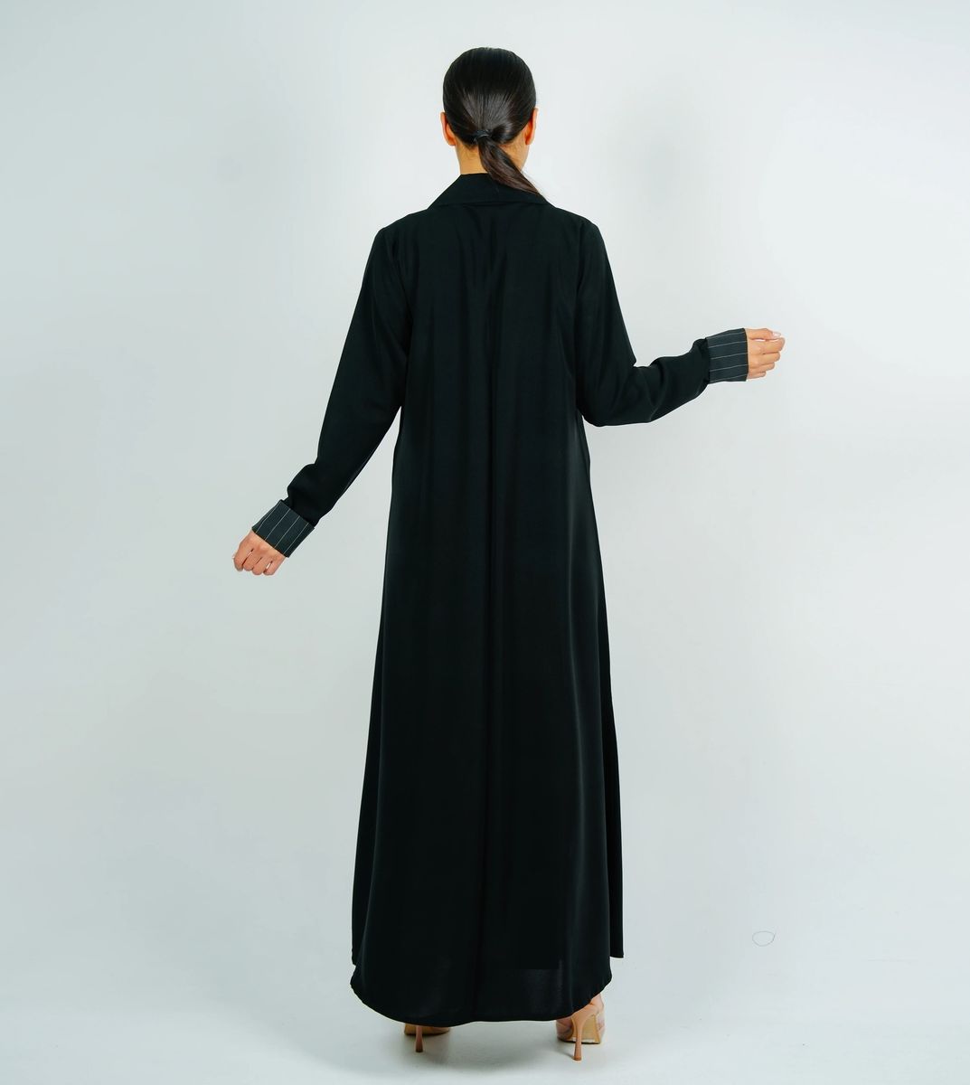 Stylish Blazer Abaya With Button Style Rosette Abaya - Women's Abayas 3