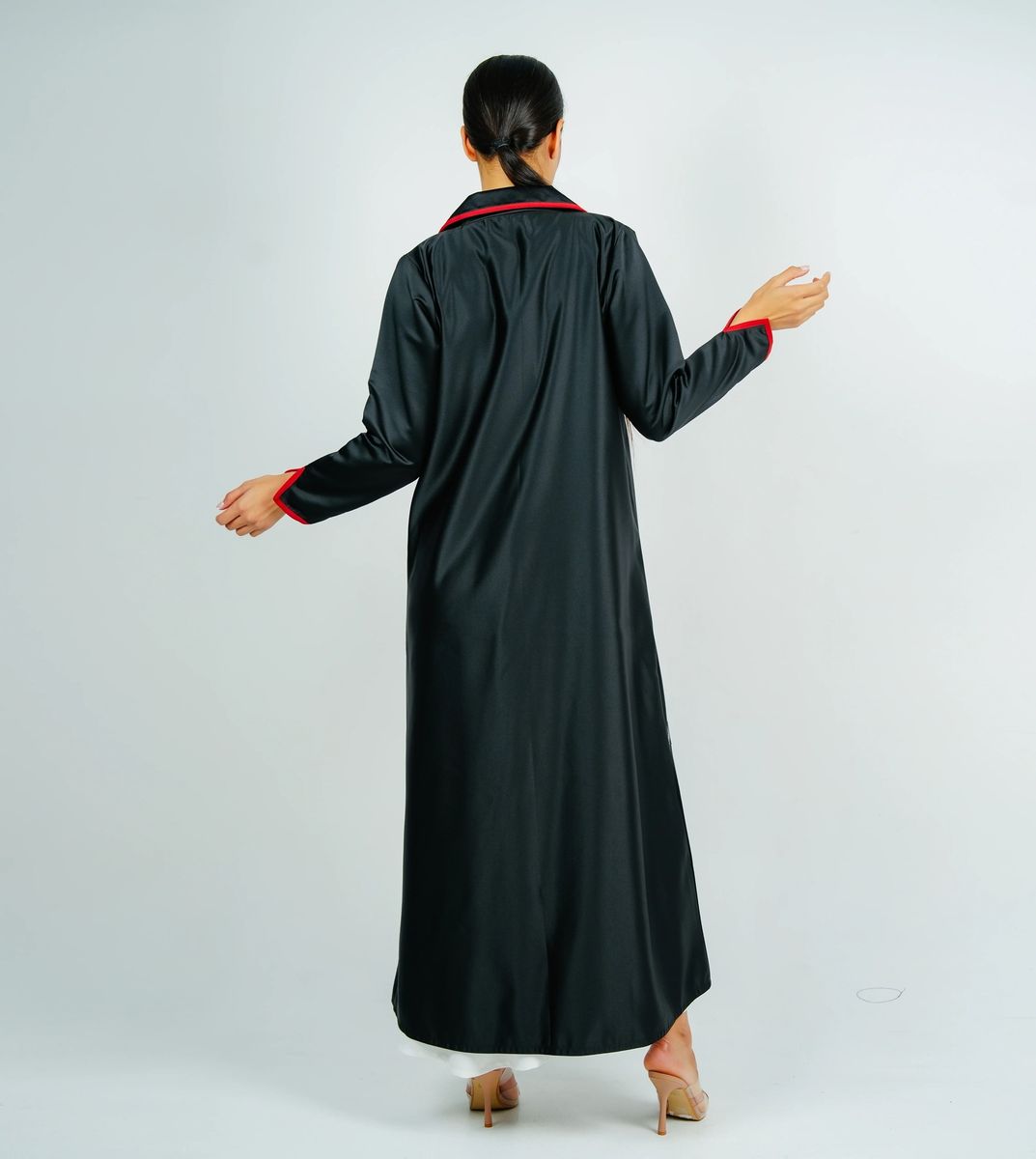Stylish Blazer Abaya With Orange Style Line Rosette Abaya - Women's Abayas 2