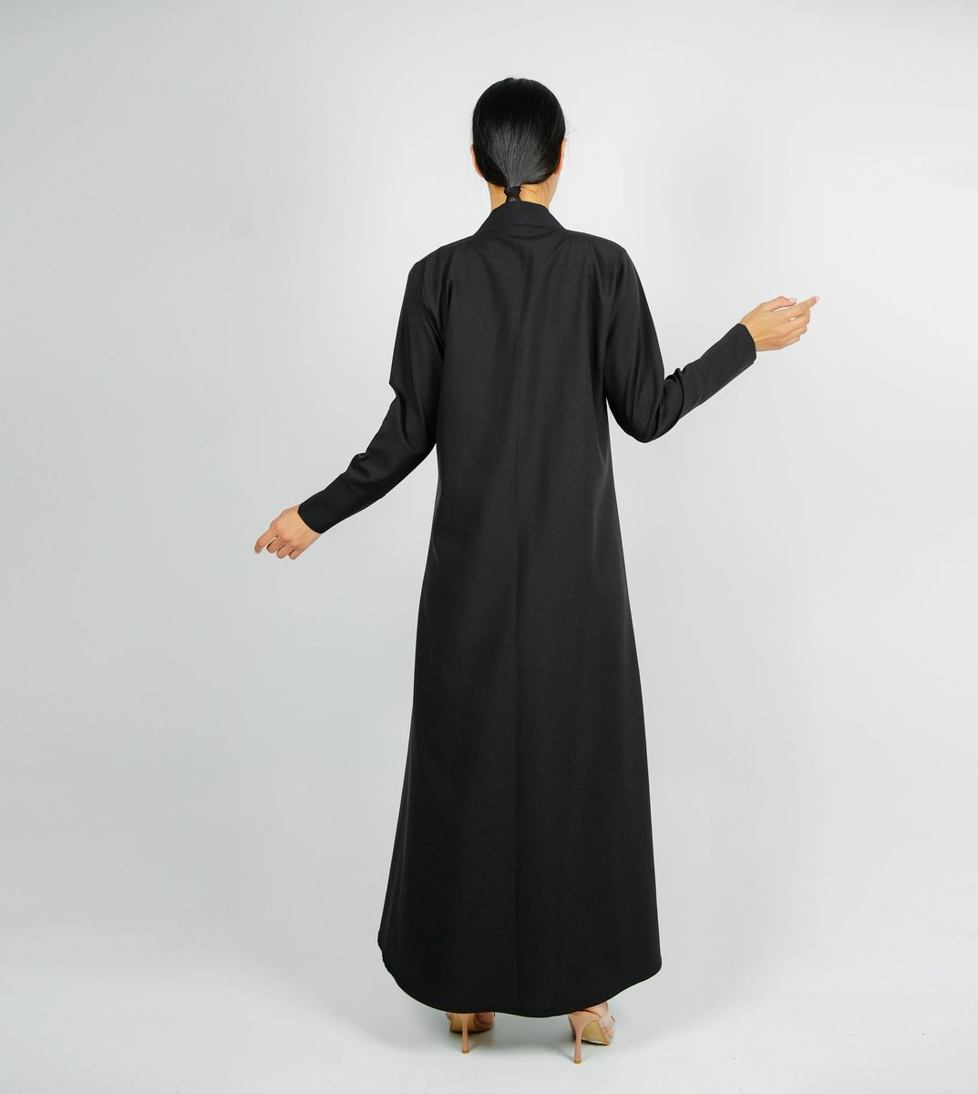 Embellishment Abaya With Embroidered Flower Design Rosette Abaya - Women's Abayas 2