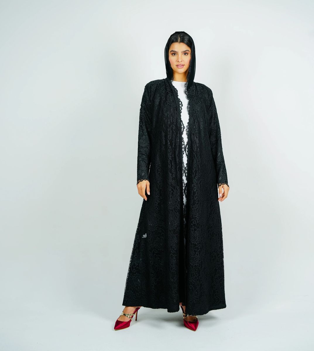 Stylish Dantil Abaya - Black Rosette Abaya - Women's Abayas 11