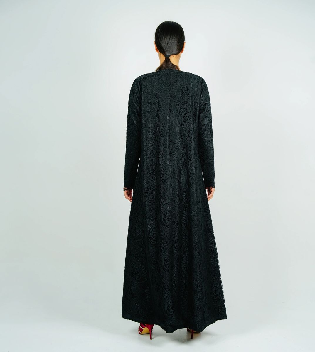 Stylish Dantil Abaya - Black Rosette Abaya - Women's Abayas 2