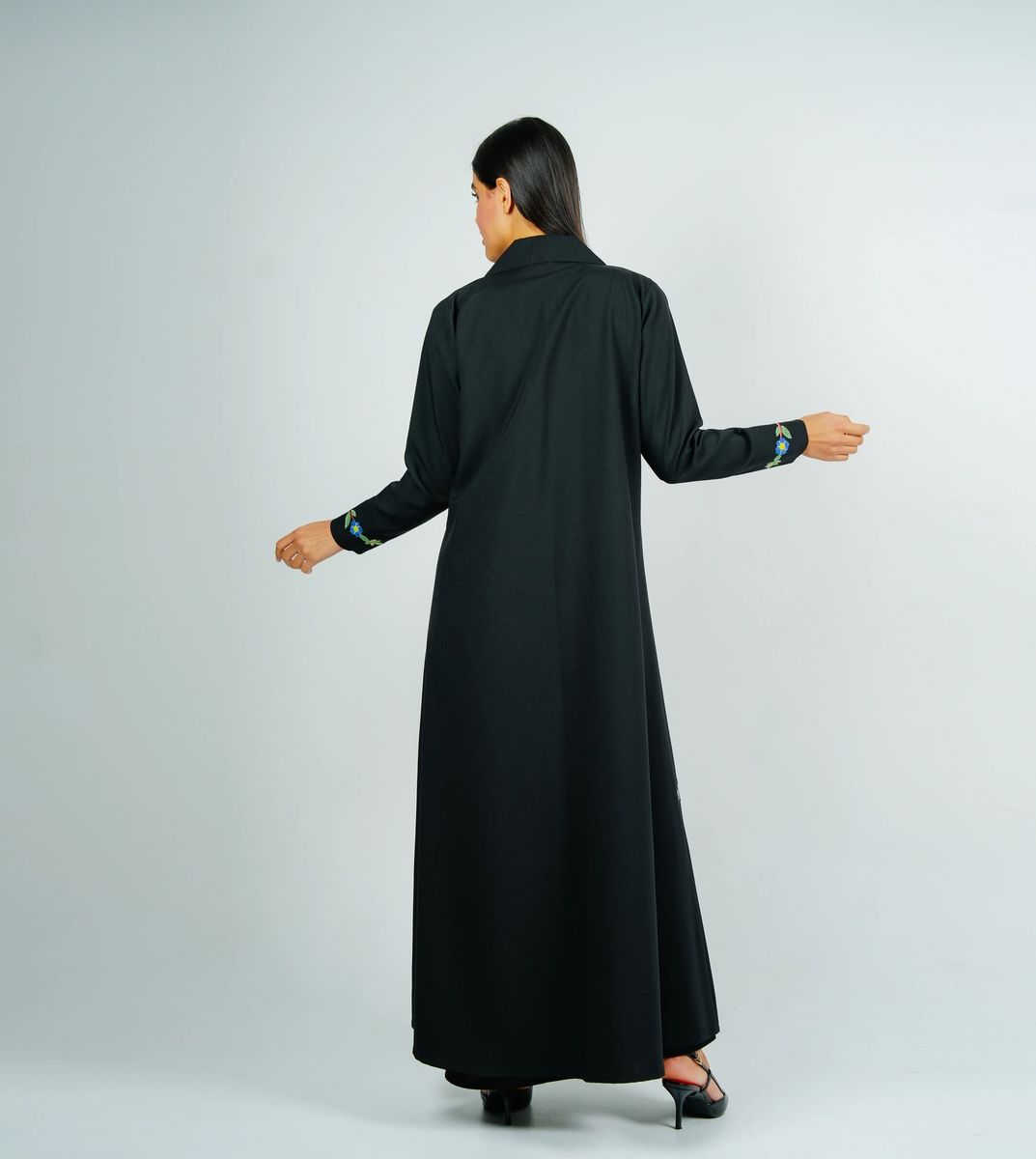 Blazer With Unique Design Featuring Colorful Embroidery Rosette Abaya - Women's Abayas 2