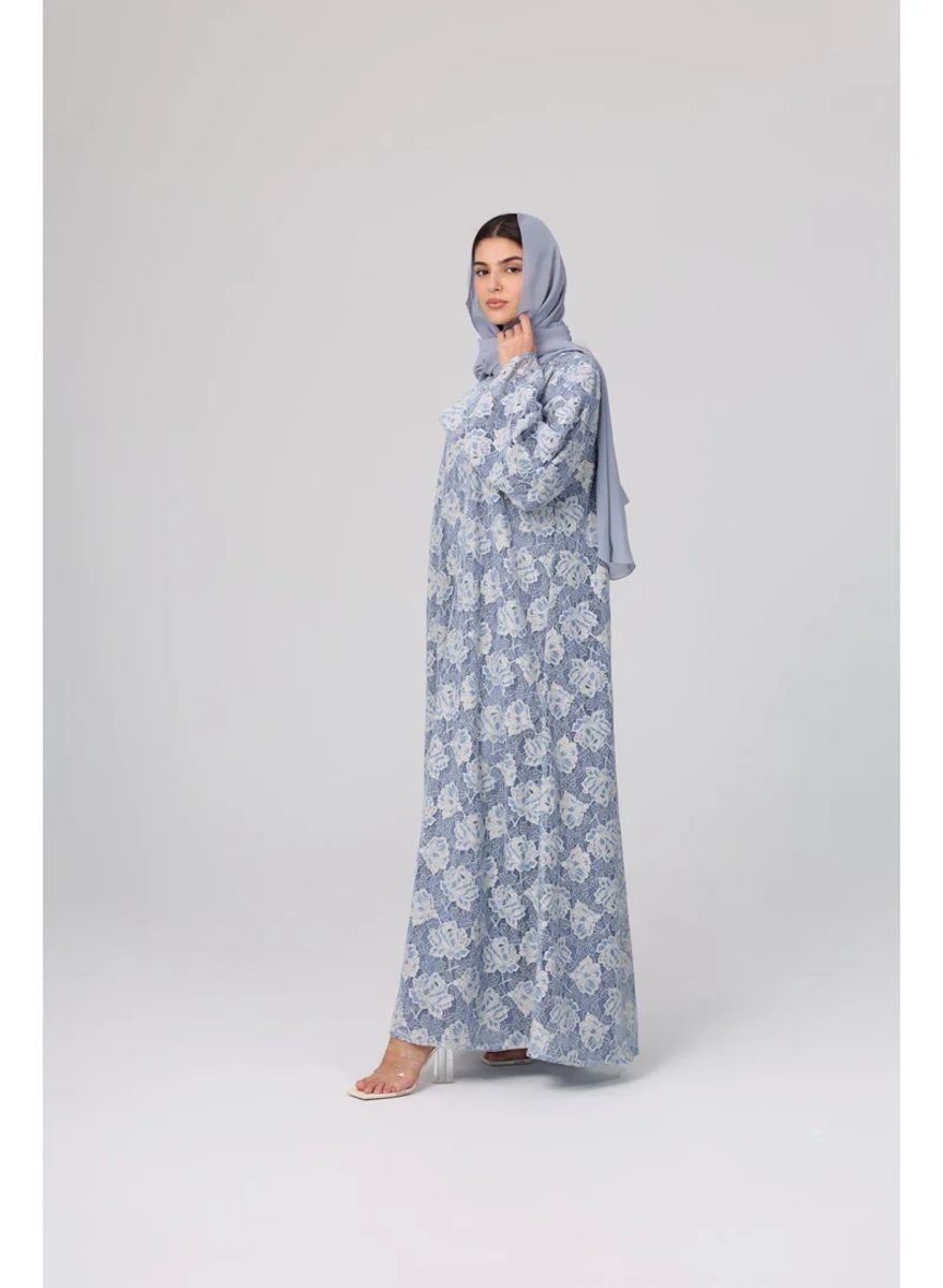 Floral Lace Design Layered Colored Abaya ABY1128