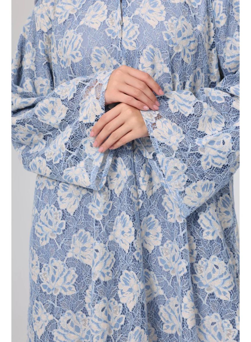 Floral Lace Design Layered Colored Abaya ABY1128