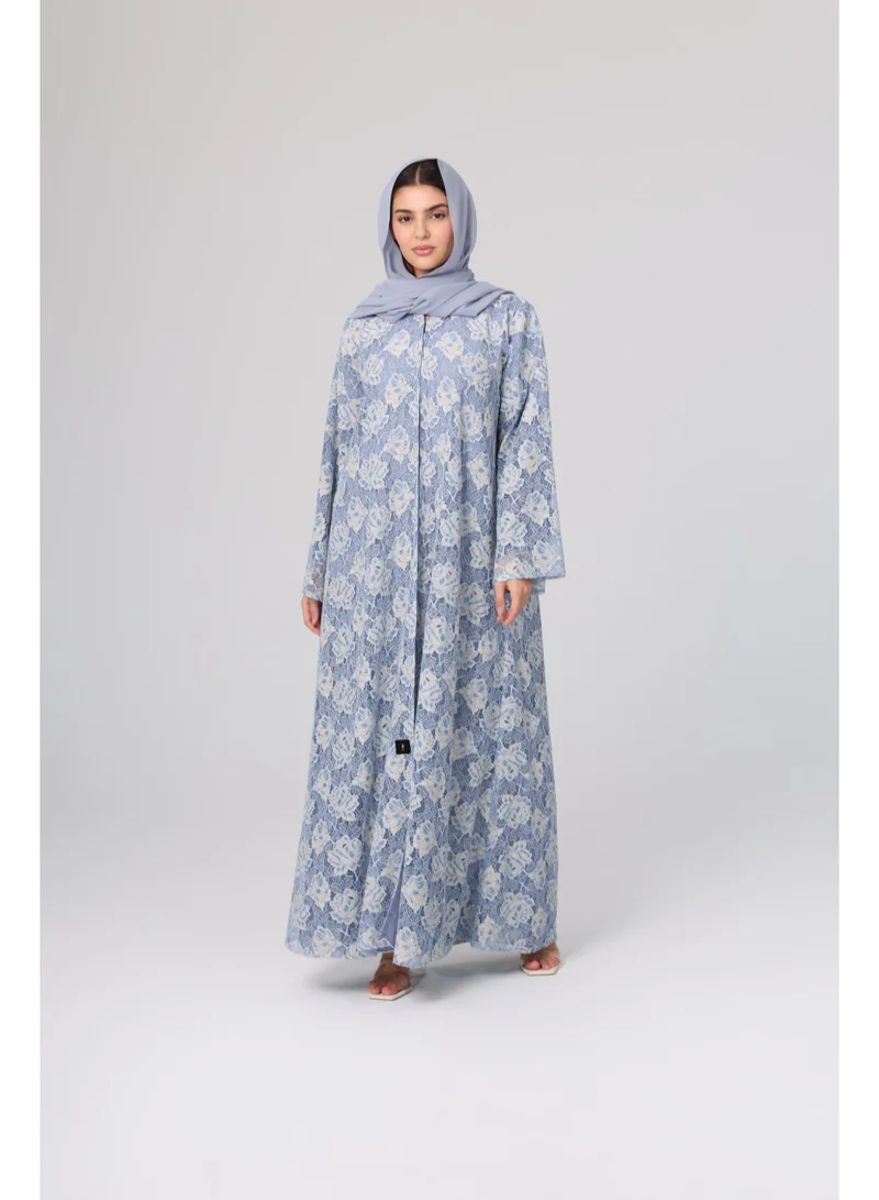 Floral Lace Design Layered Colored Abaya ABY1128