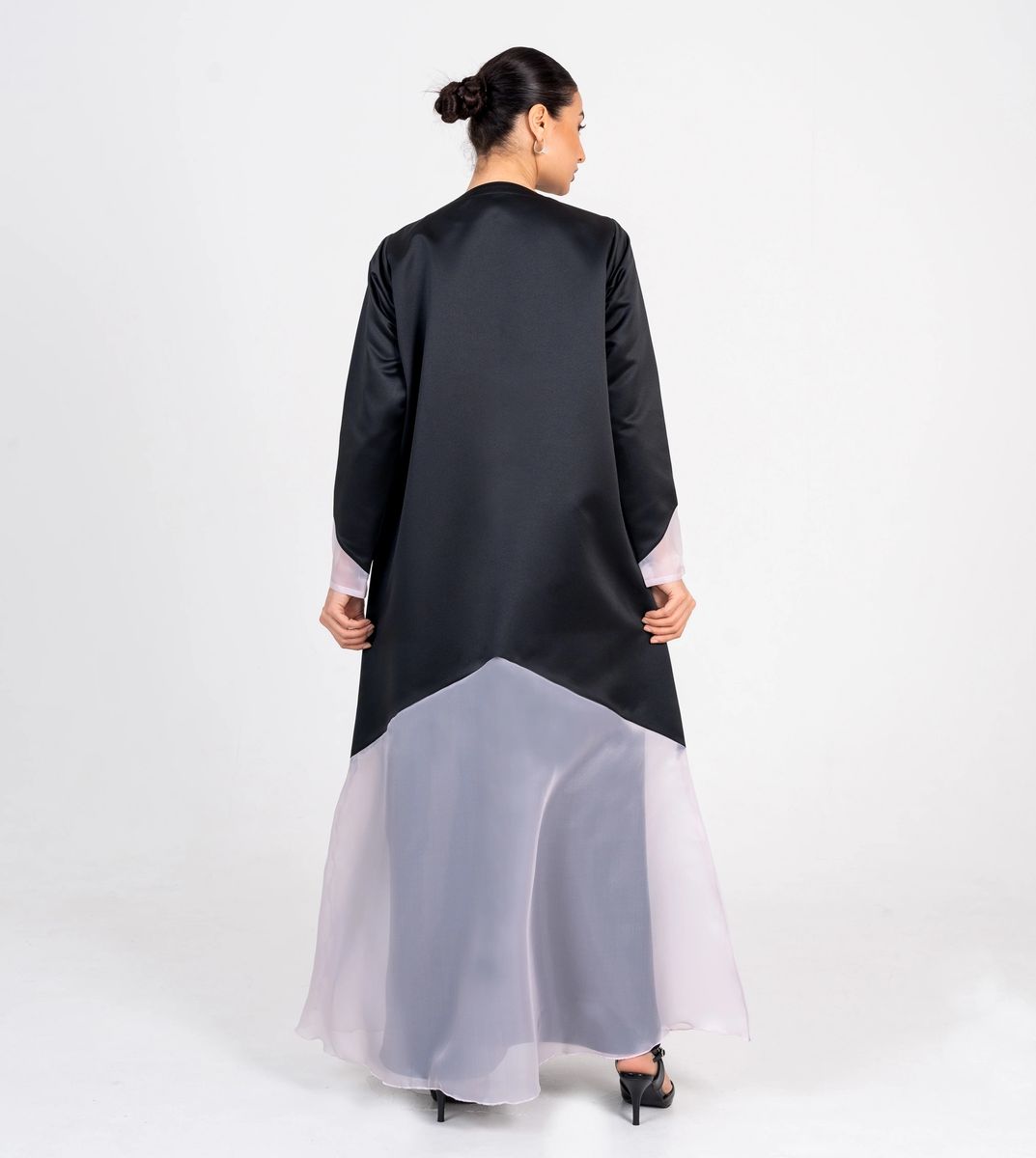 Abaya With Organza Design Rosette Abaya - Women's Abayas 2