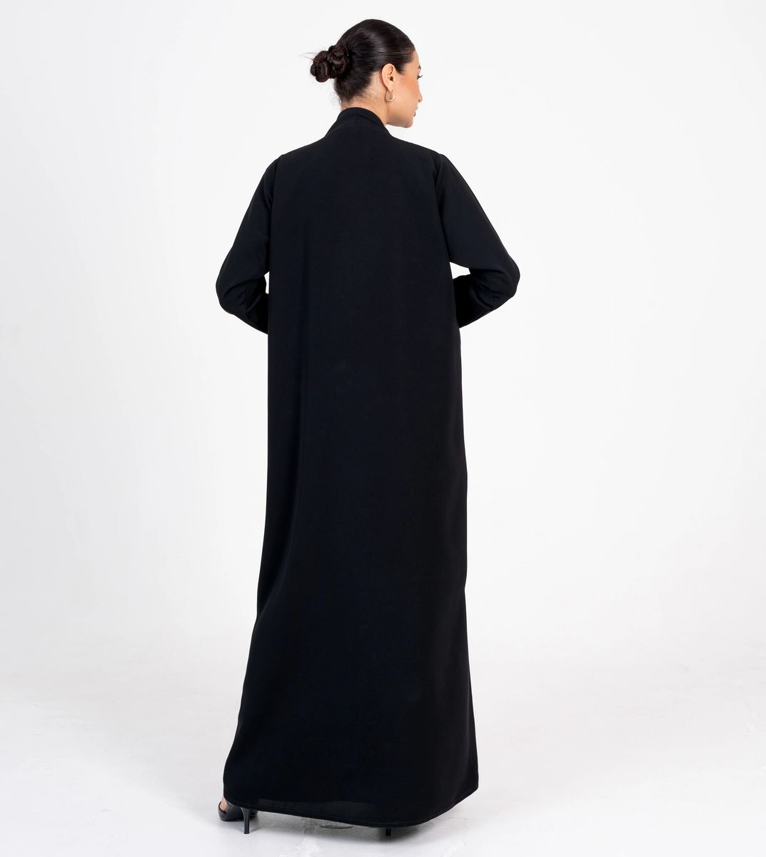 Embellished Abaya With Flowers Embroidery Rosette Abaya - Women's Abayas 2