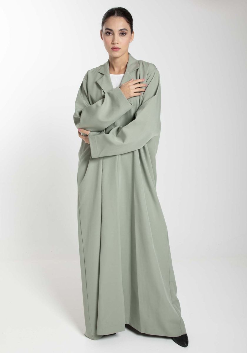 Green Barbie Crepe Abaya with Matching Sheila for Office and Meetings Green Barbie Crepe Abaya with Matching Sheila for Office and Meetings