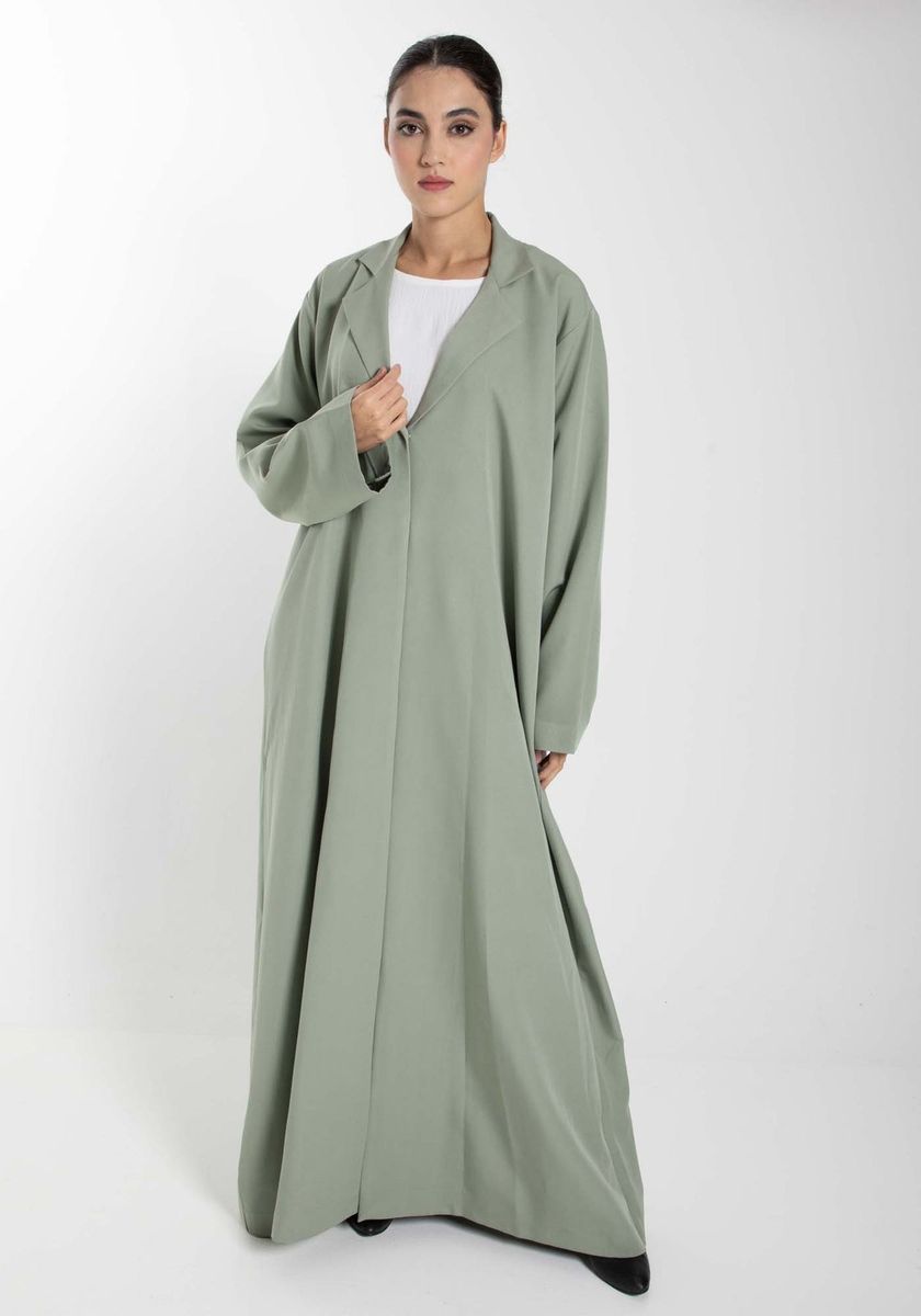 Green Barbie Crepe Abaya with Matching Sheila for Office and Meetings Green Barbie Crepe Abaya with Matching Sheila for Office and Meetings