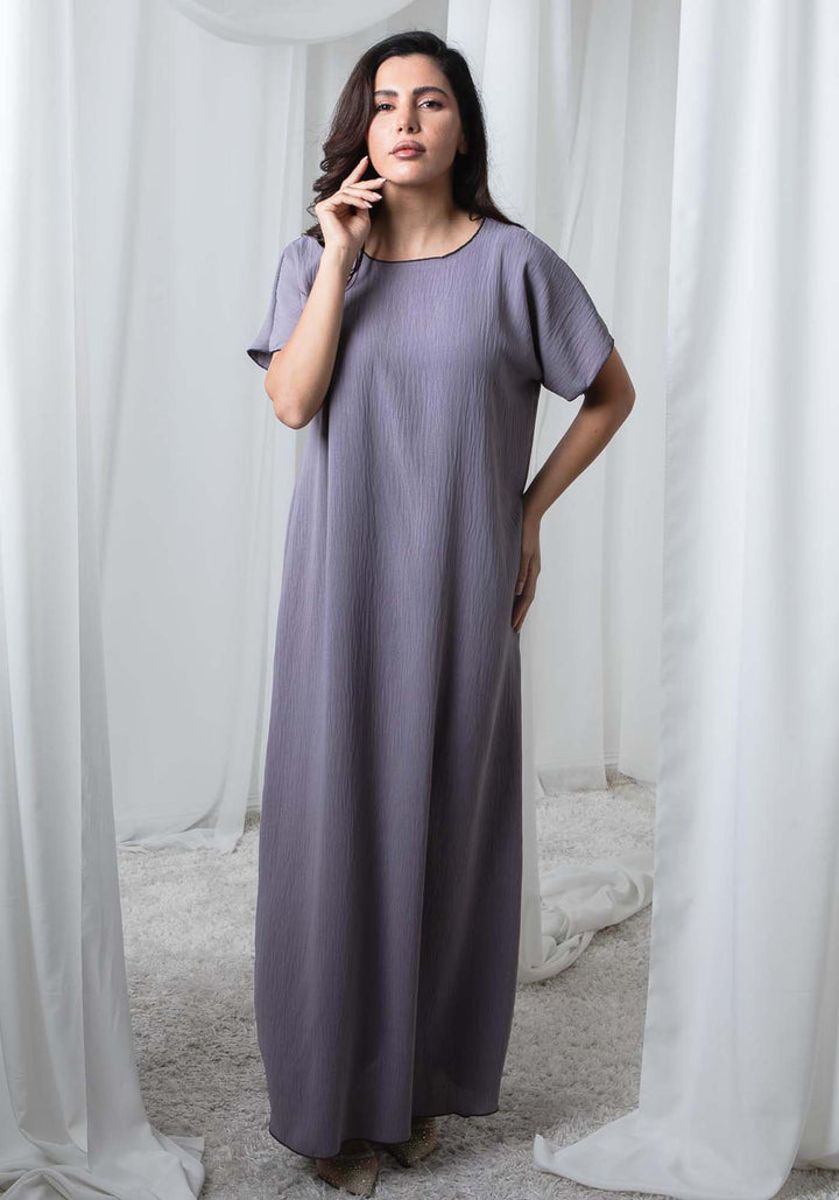 Grey CEY Fabric Under Abaya Msquare Fashion - Women's Abayas 1
