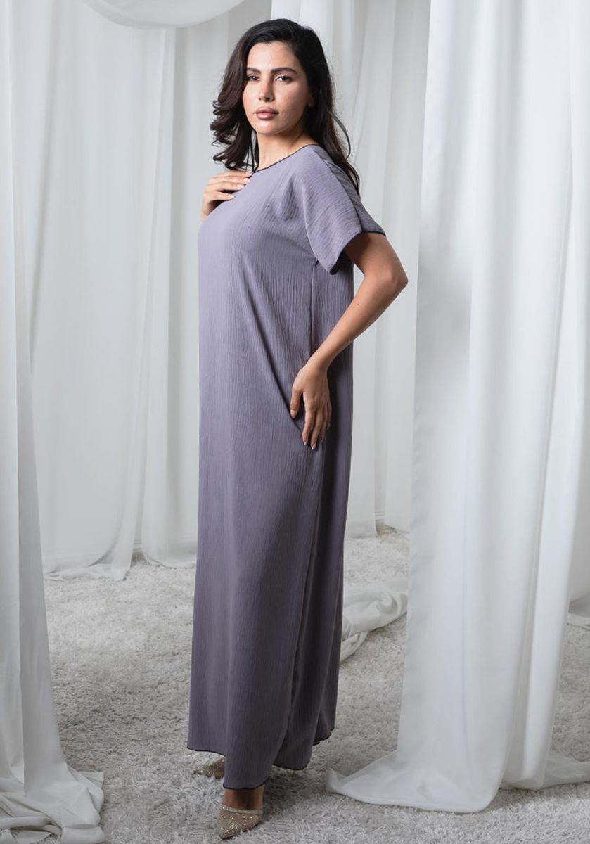 Grey CEY Fabric Under Abaya Msquare Fashion - Women's Abayas 2