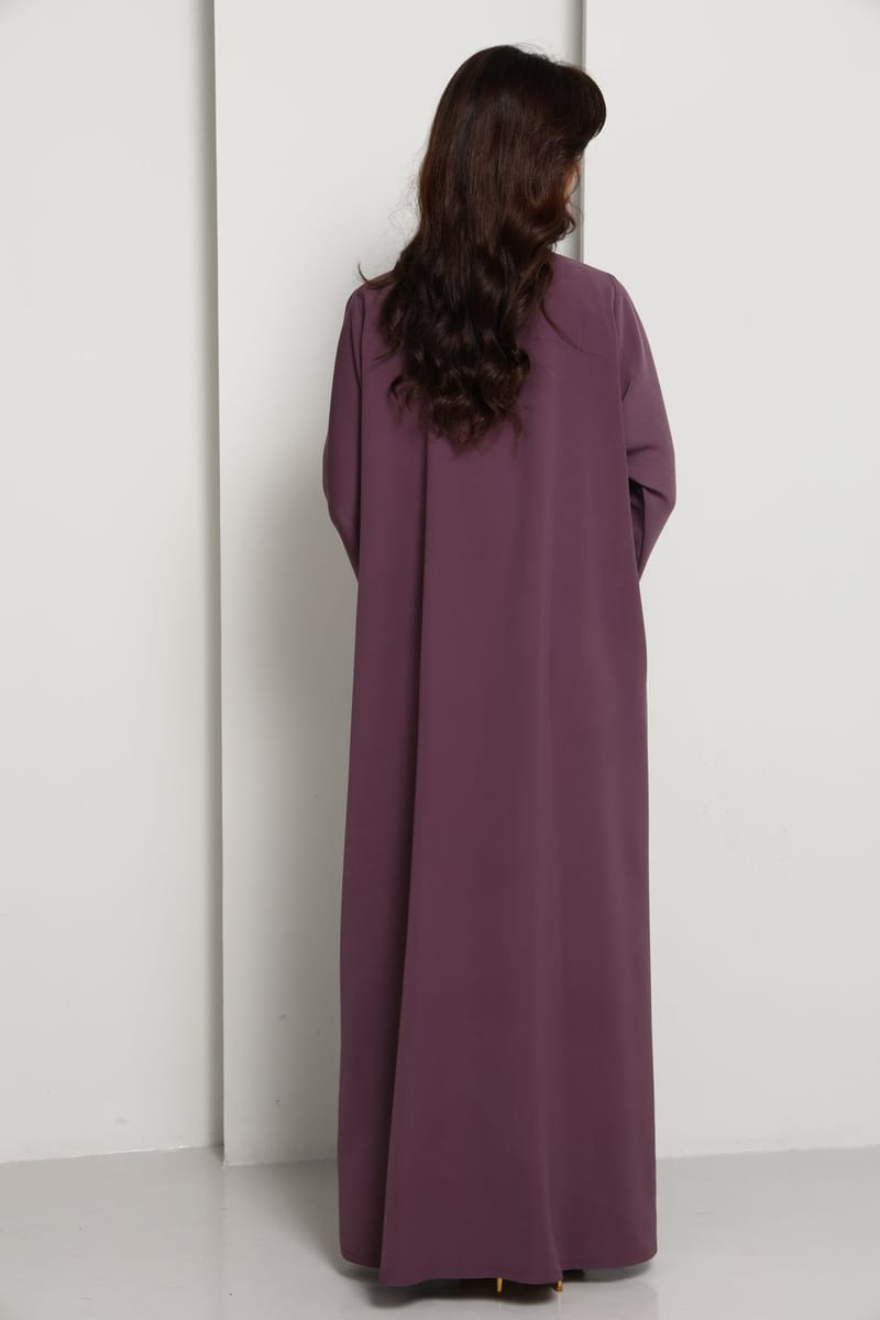 Elegant A-Line Abaya with Thread Work Detailing I Hand-Embellished | Premium Fabric Occasion Wear Msquare Fashion - Women's Abayas 5