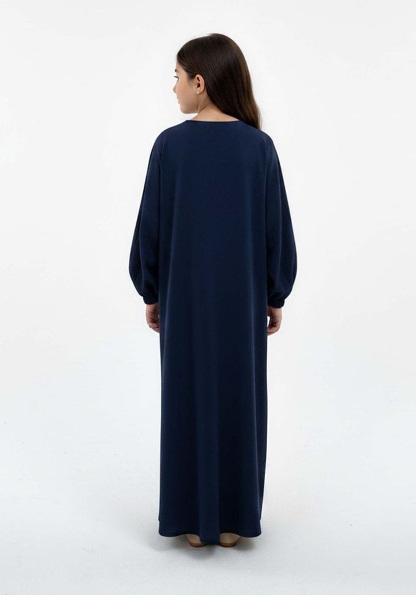 Kids Harir Maqsood Prayer Abaya I Midnight Navy Msquare Fashion - Kids's Abayas 3