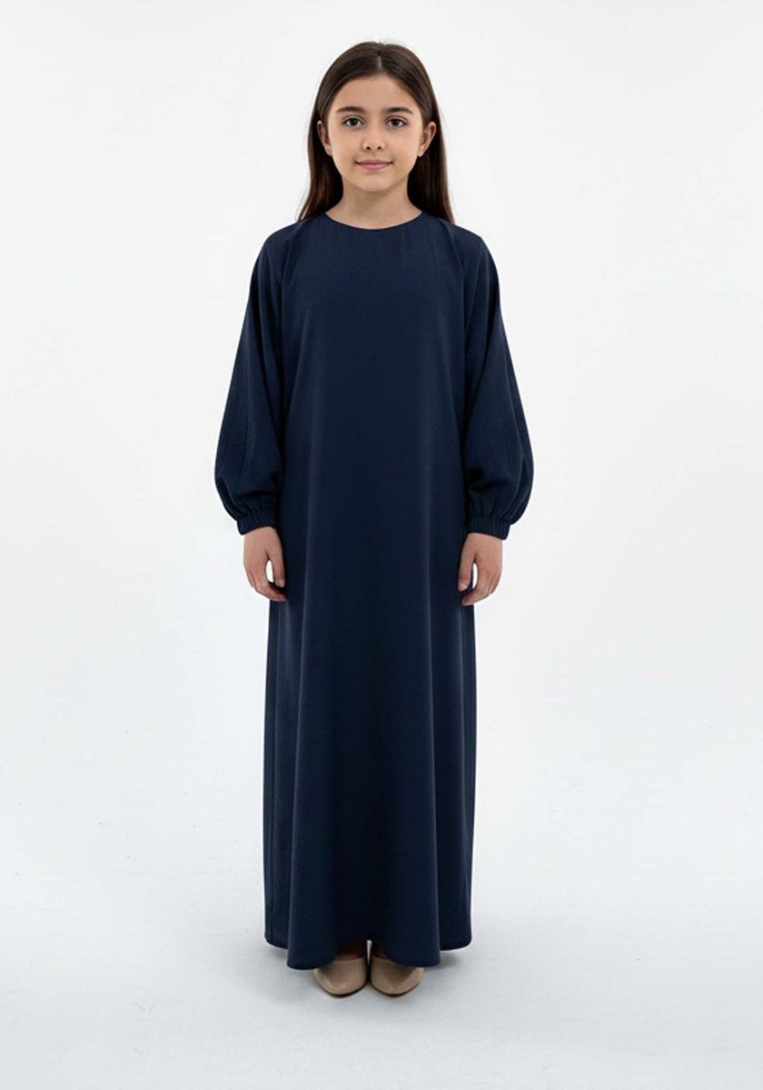 Kids Harir Maqsood Prayer Abaya I Midnight Navy Msquare Fashion - Kids's Abayas 9