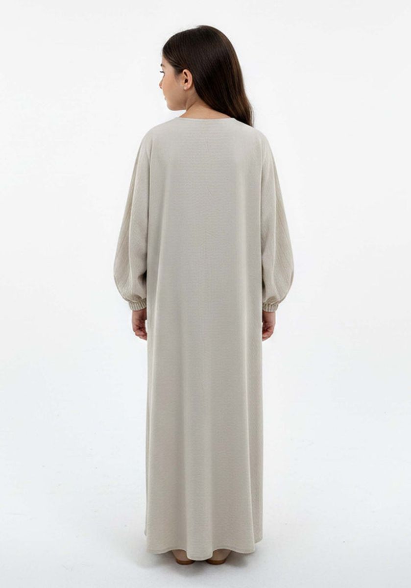 Kids Harir Maqsood Prayer Abaya I Beige Msquare Fashion - Kids's Abayas 2