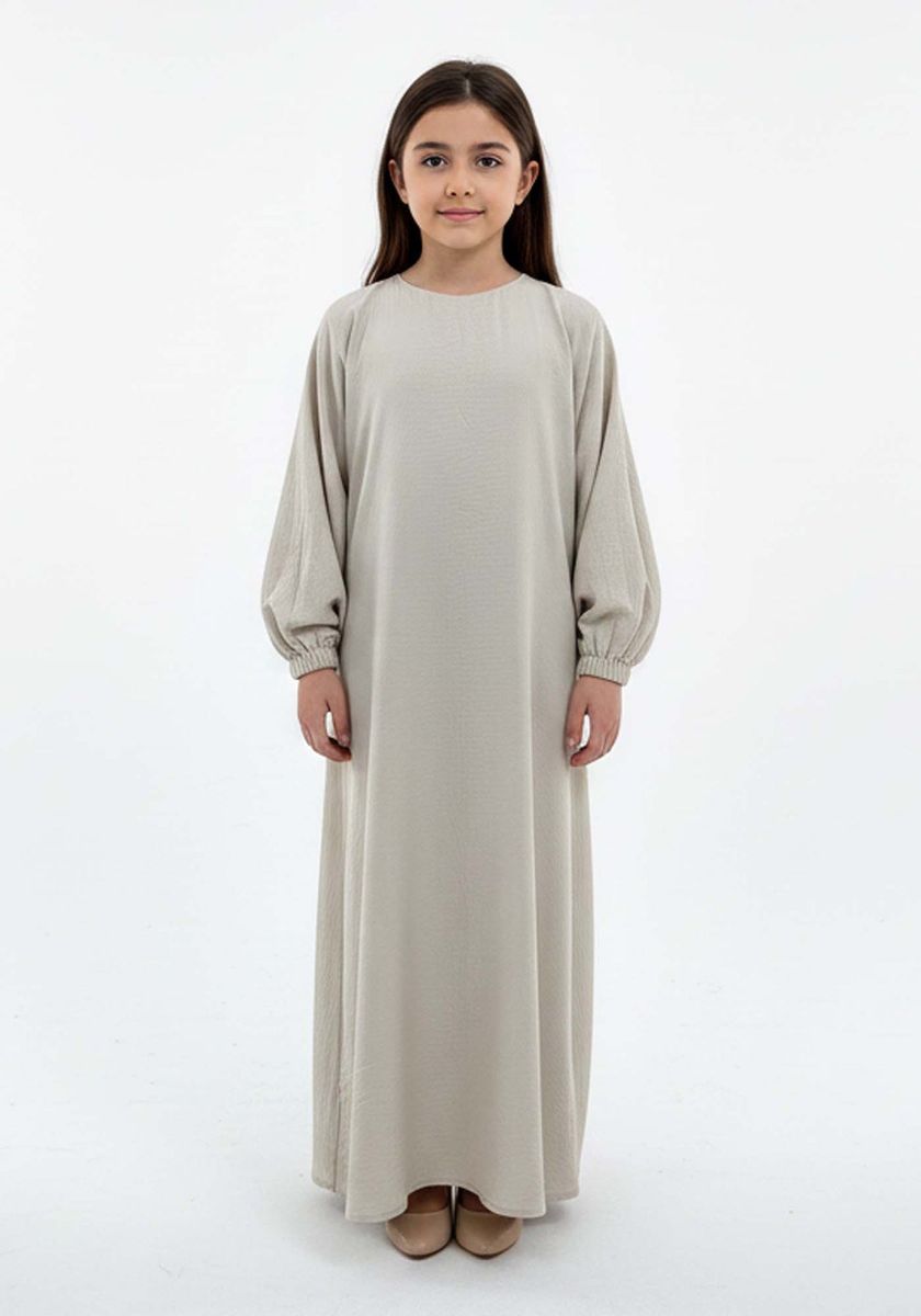 Kids Harir Maqsood Prayer Abaya I Beige Msquare Fashion - Kids's Abayas 9