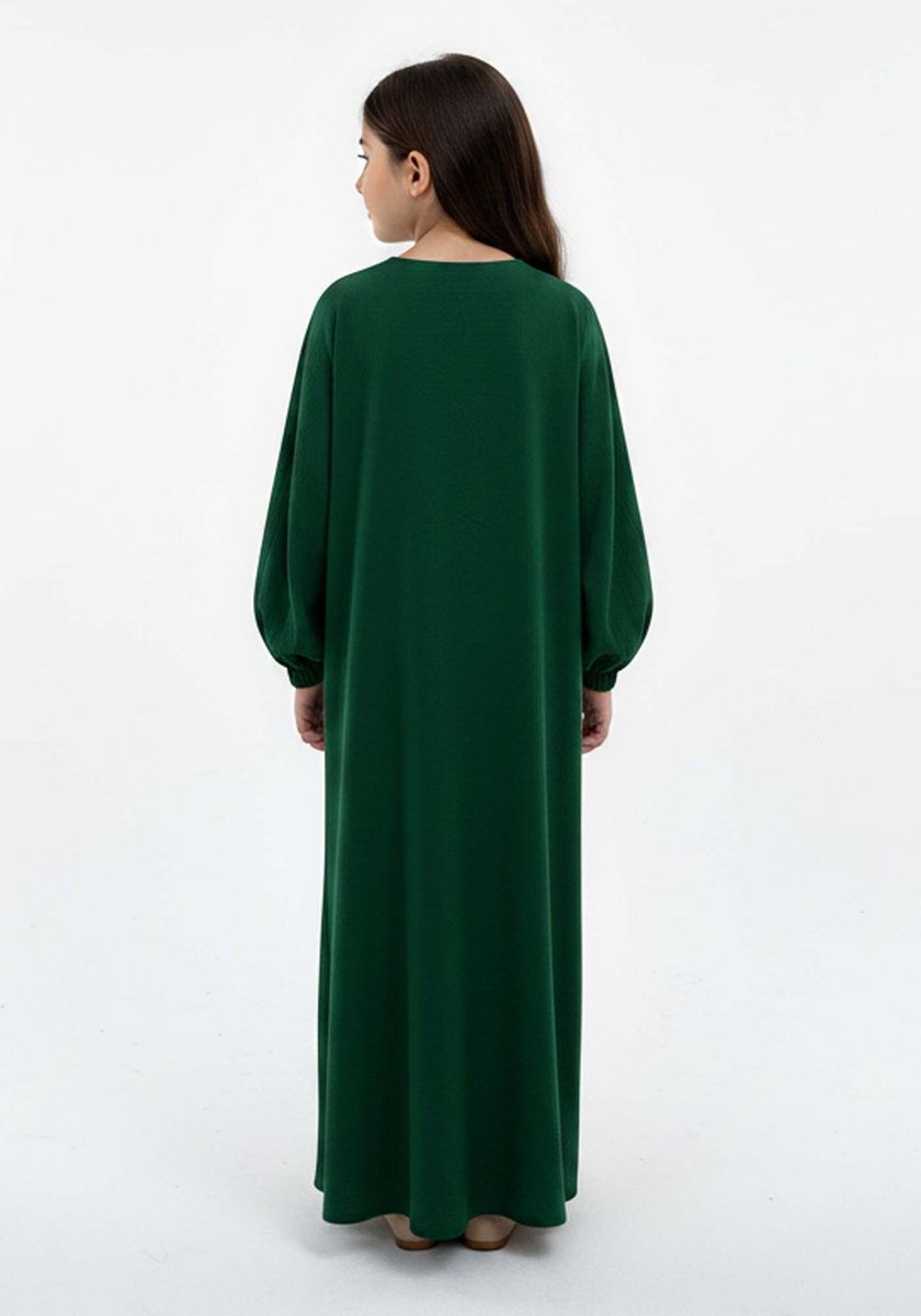 Kids Harir Maqsood Prayer Abaya I Green Msquare Fashion - Kids's Abayas 3