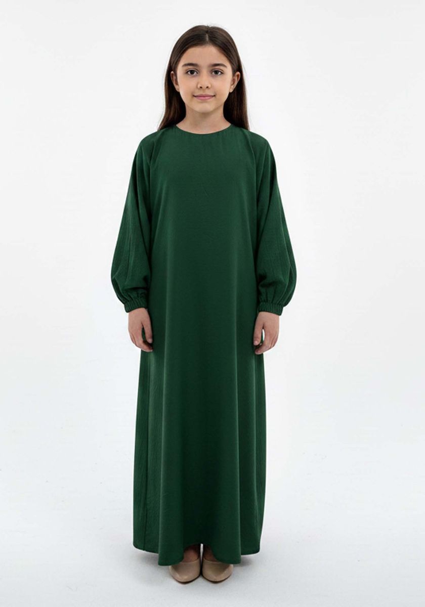 Kids Harir Maqsood Prayer Abaya I Green Msquare Fashion - Kids's Abayas 9