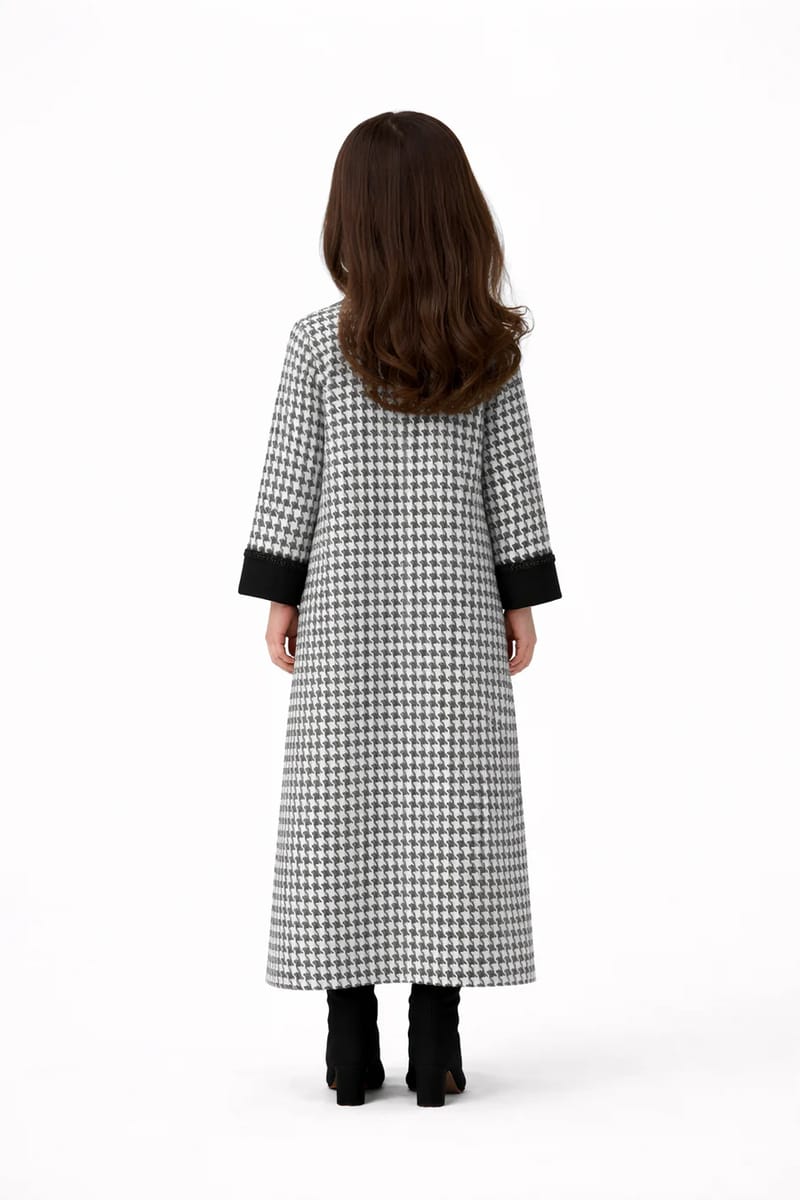 Mini Me Collection Elegant Kids Abaya - Premium Tweed Long Modest Dress Mini Me Collection Elegant Kids Abaya - Premium Tweed Long Modest Dress