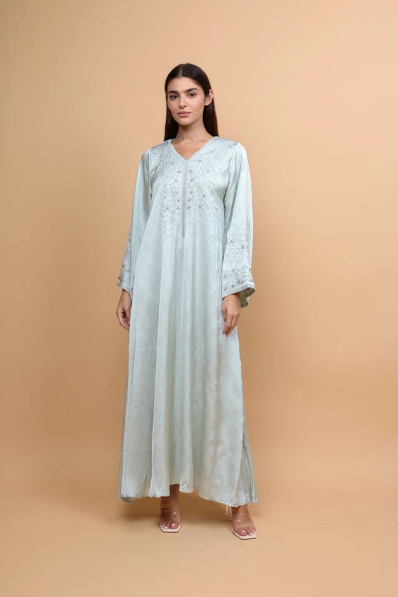 Ikkxa Elegant Embroidery Crystals Beaded Jalabiya IKKXA - Women's Jalabiyas 65