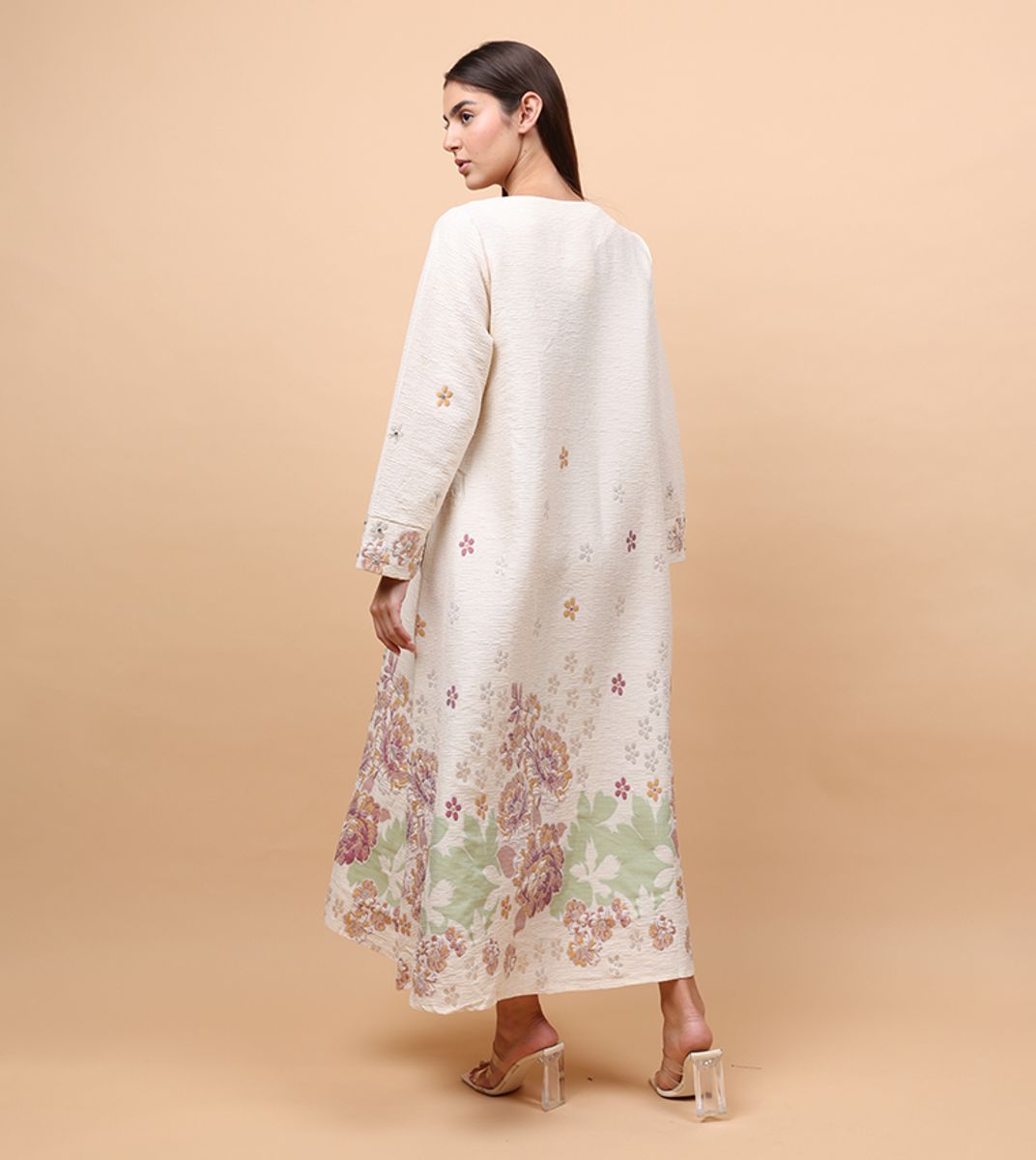 Ikkxa Classic Floral Linen Fabric Jalabiya IKKXA - Women's Jalabiyas 42