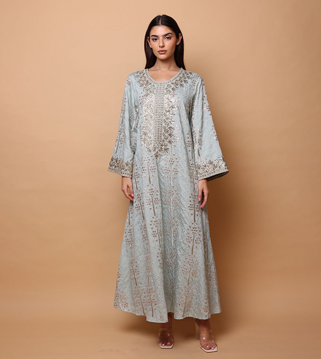 Ikkxa WIDAD Embroidered Crew Neck Jalabiya IKKXA - Women's Jalabiyas 56