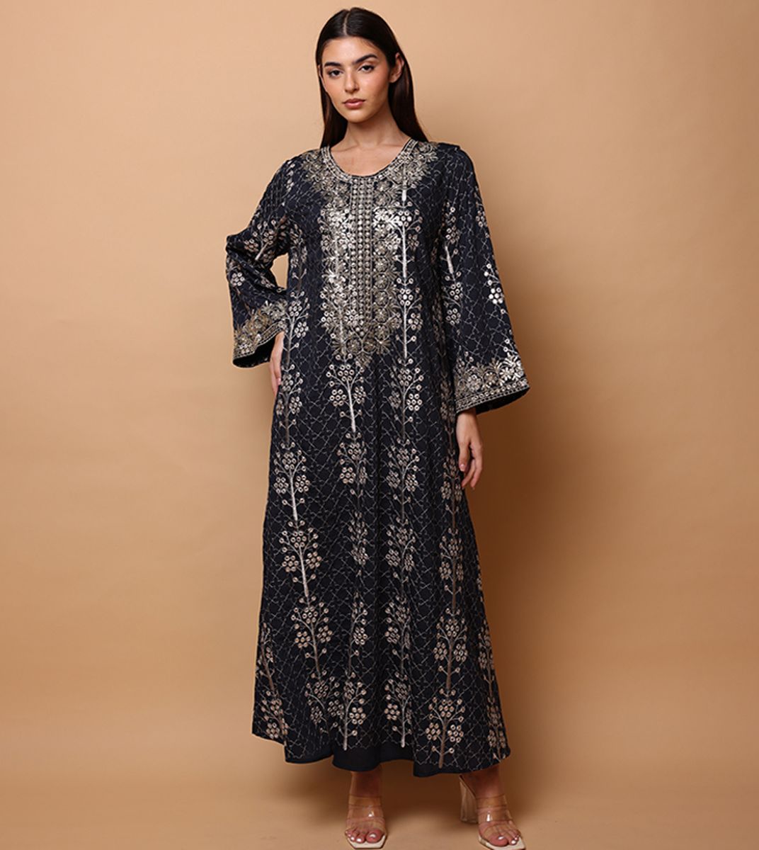 Ikkxa WIDAD Embroidered Crew Neck Jalabiya IKKXA - Women's Jalabiyas 17