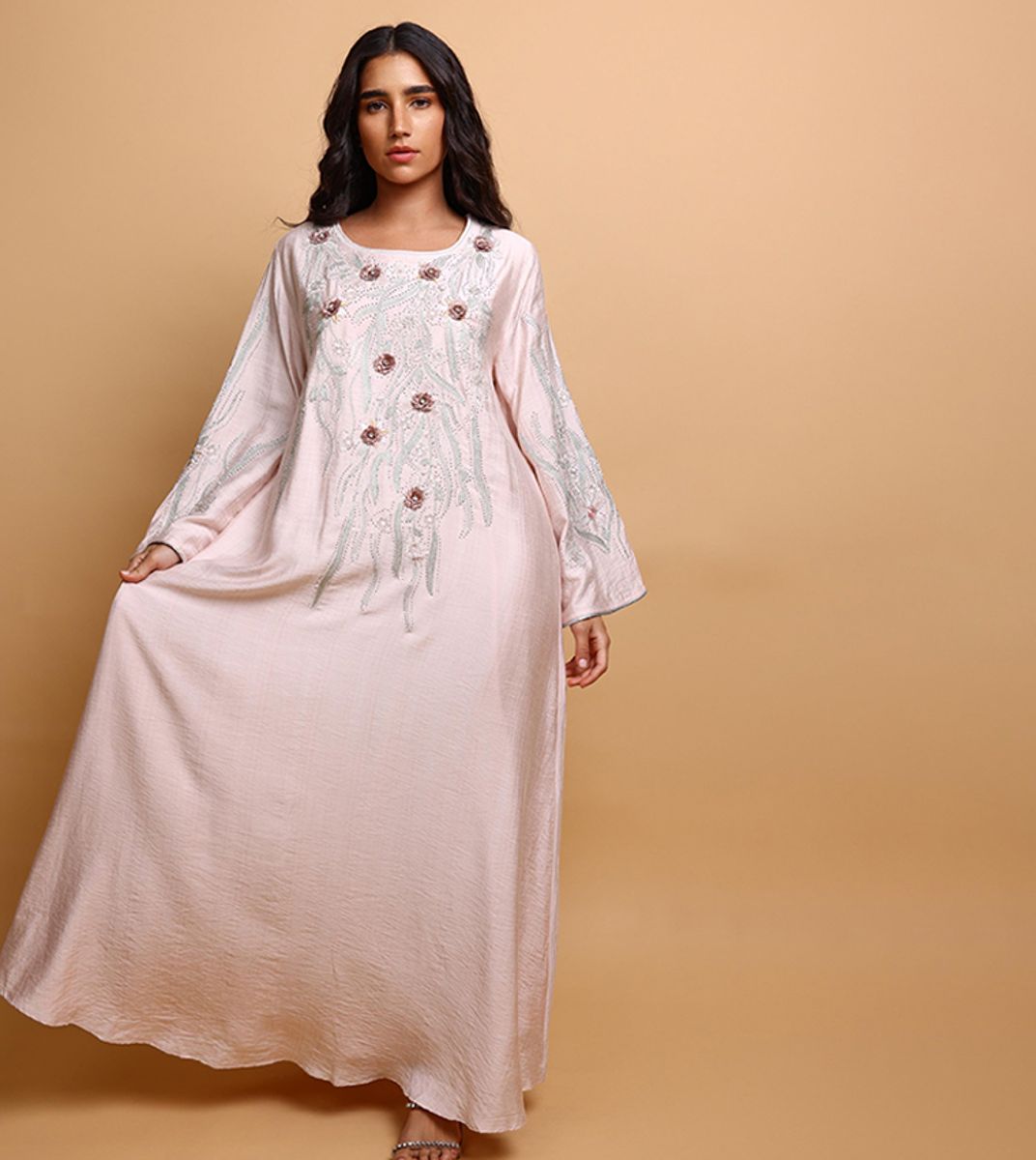Ikkxa Qayla Embroidered Flared Sleeves Jalabiya IKKXA - Women's Jalabiyas 8
