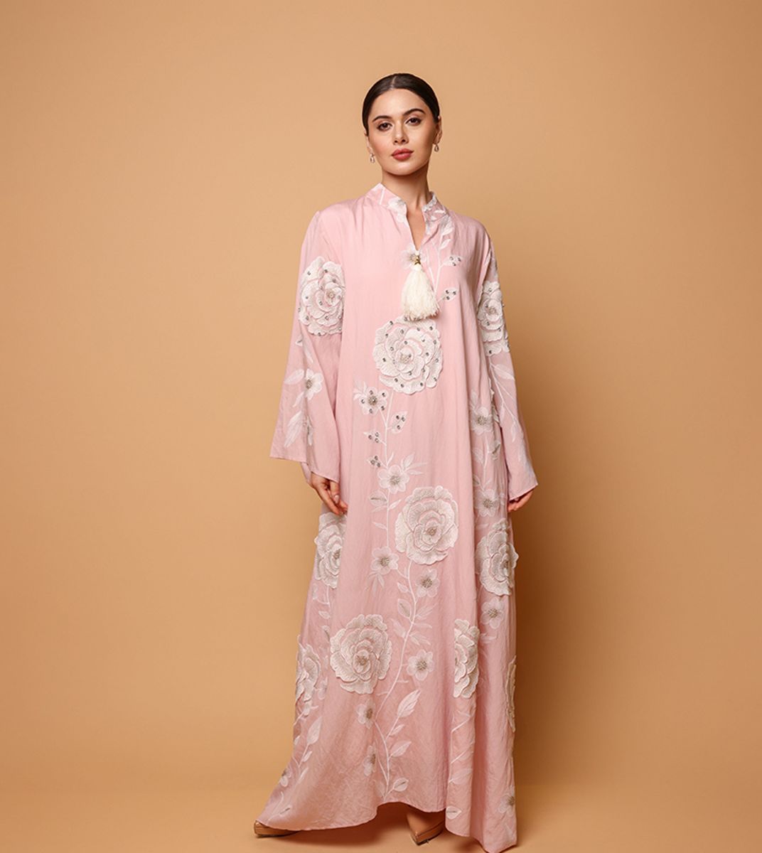 Ikkxa Saja Appliqued Flared Sleeves Jalabiya IKKXA - Women's Jalabiyas 21