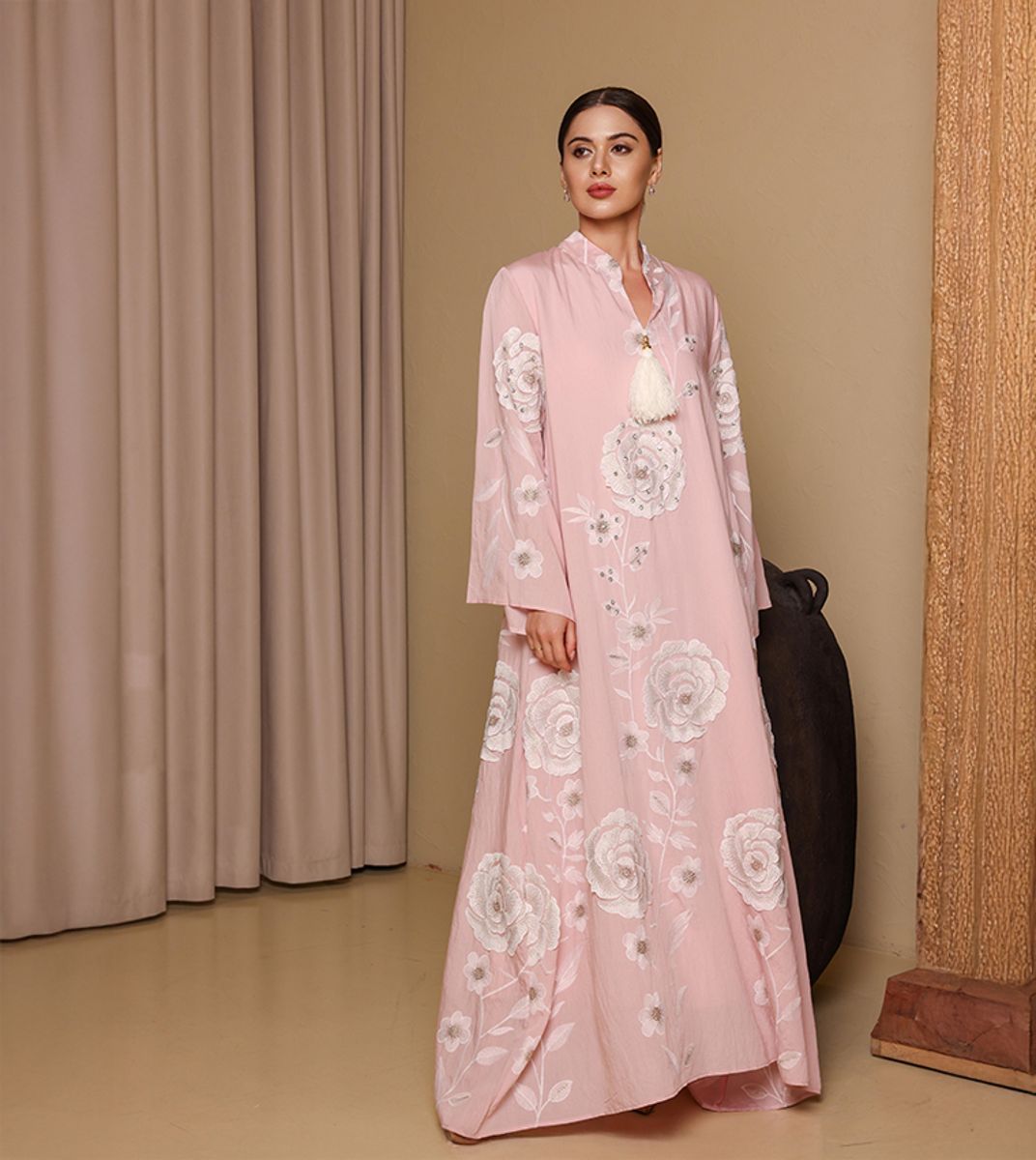 Ikkxa Saja Appliqued Flared Sleeves Jalabiya IKKXA - Women's Jalabiyas 22