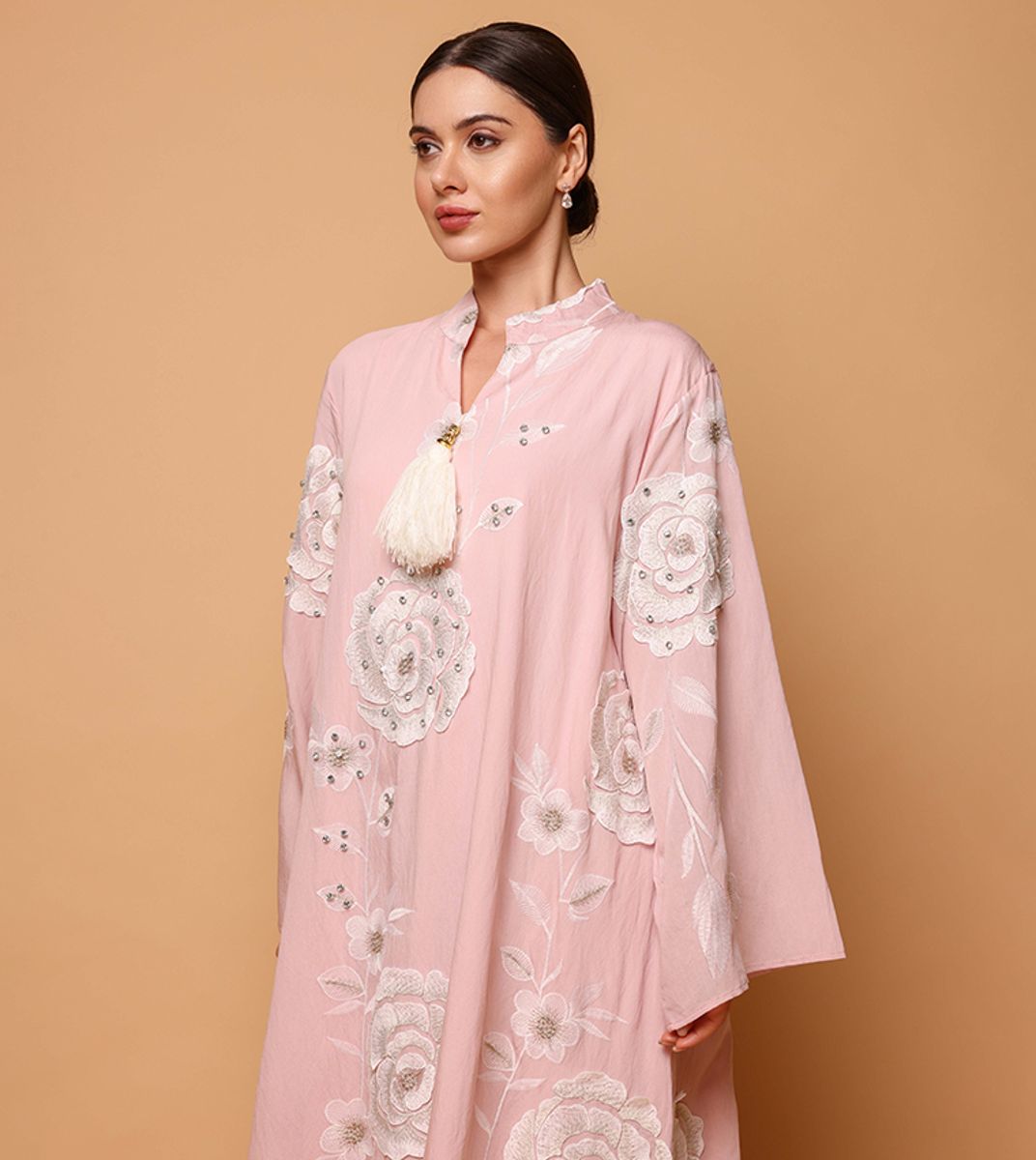 Ikkxa Saja Appliqued Flared Sleeves Jalabiya IKKXA - Women's Jalabiyas 23